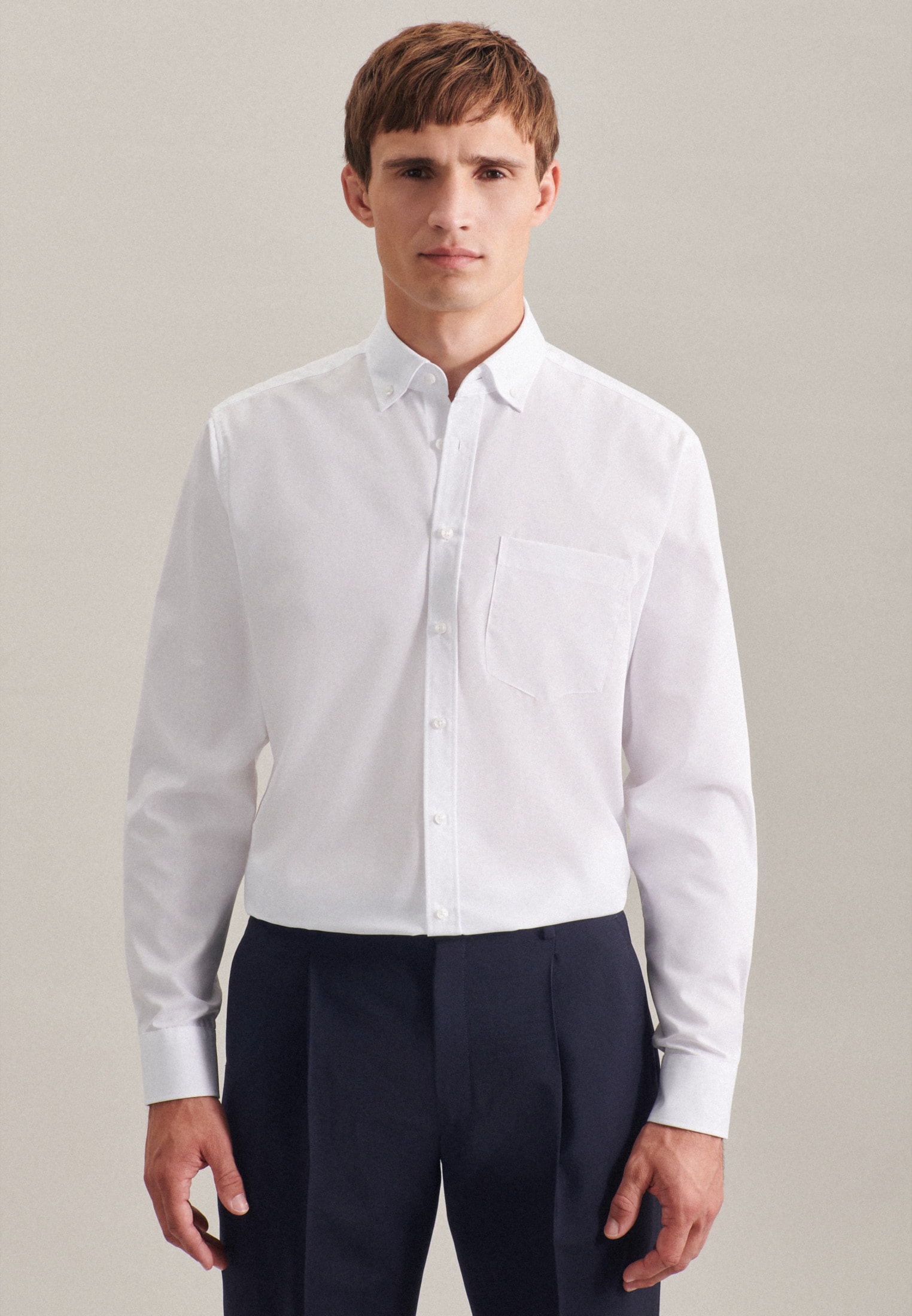 Button-Down-Kragen seidensticker Uni »Regular«, Businesshemd | Regular kaufen online Langarm Jelmoli-Versand