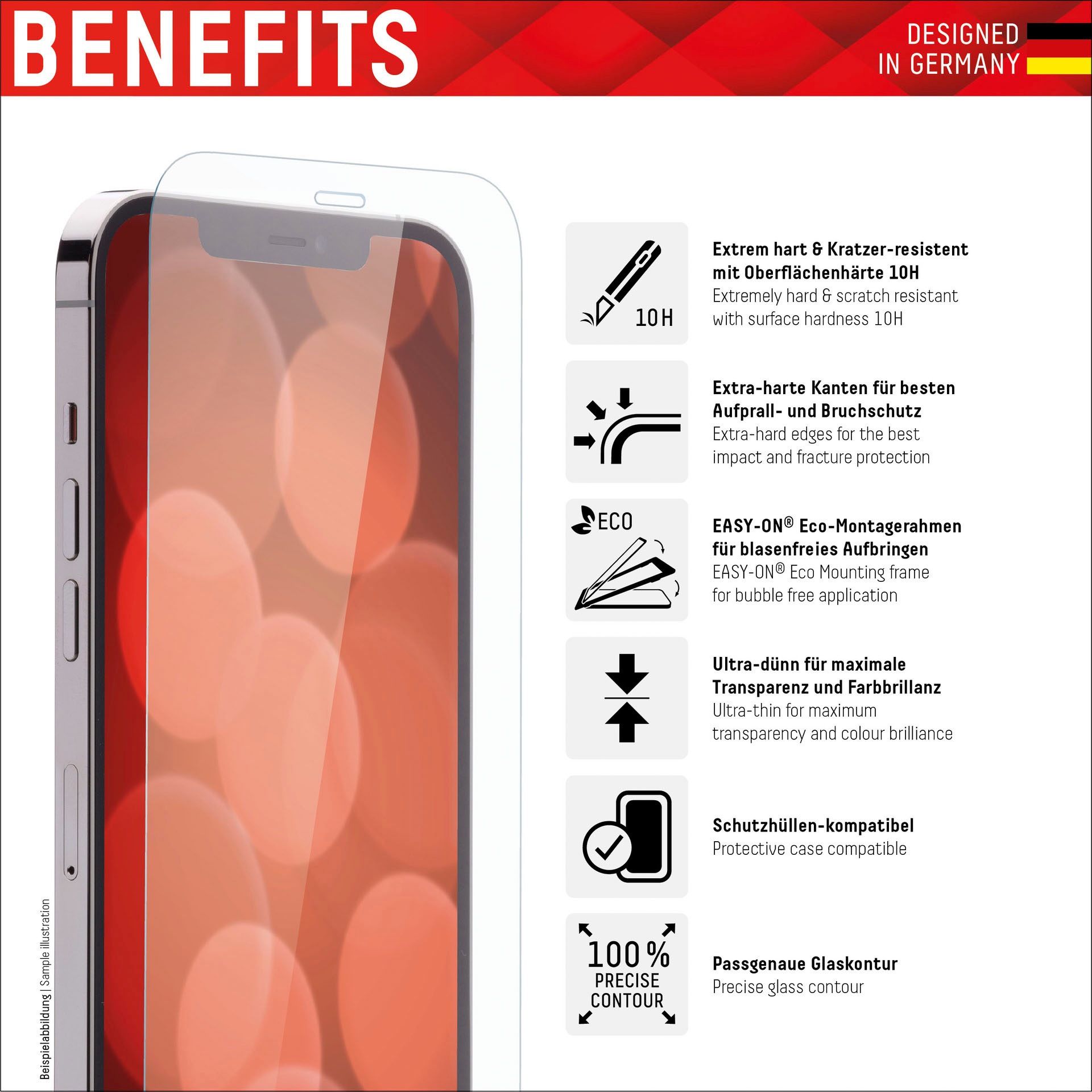 Displex Displayschutzglas »Real Glass + Case - iPhone 14 Pro«, für iPhone 14 Pro