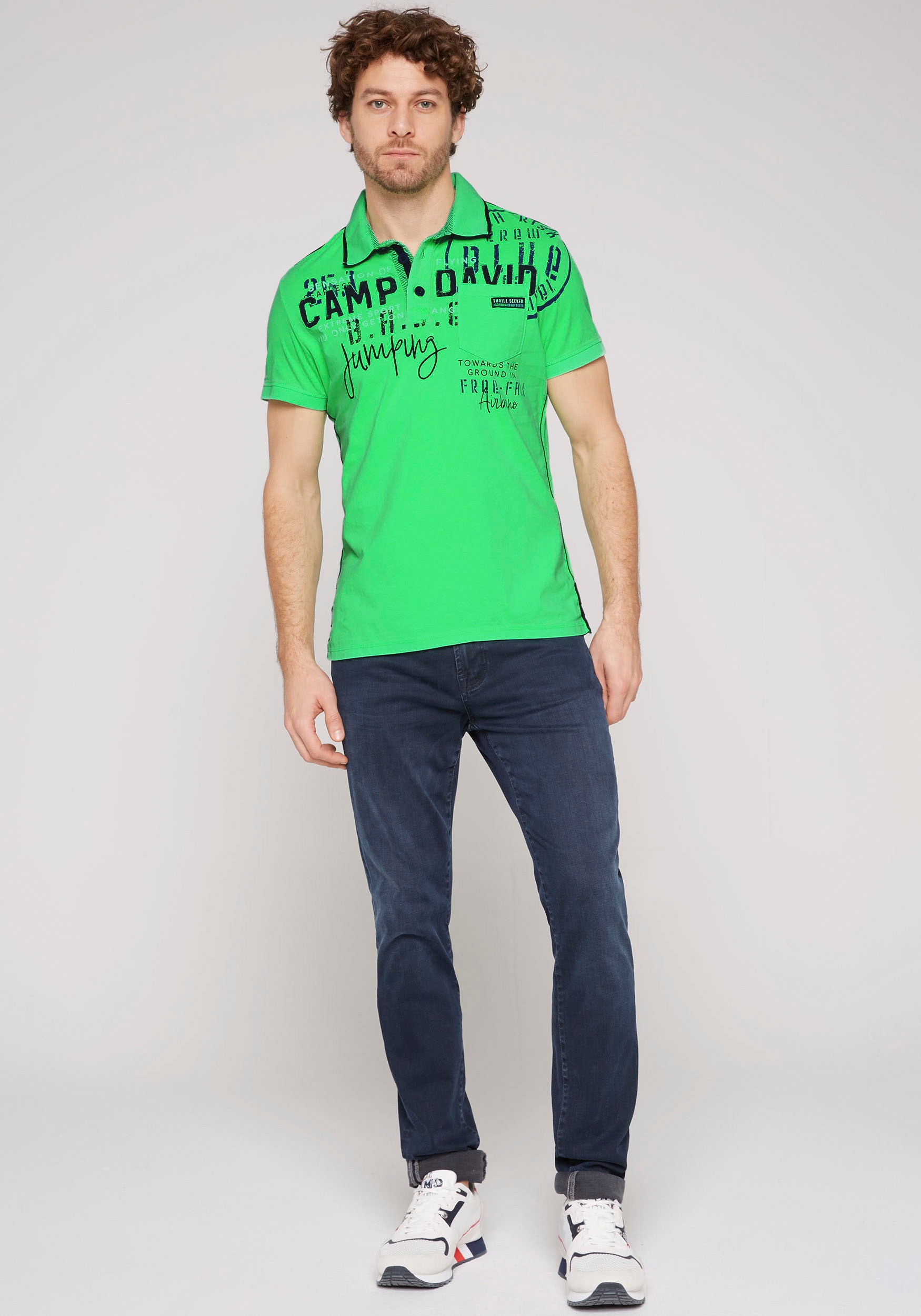 CAMP DAVID Poloshirt, online bestellen | mit Schultern den Jelmoli-Versand Tapes auf