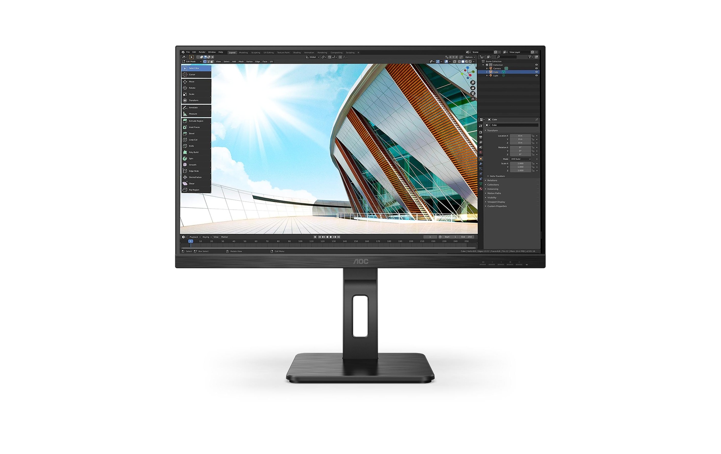 AOC Ergo Monitor »Q27P2Q« 68,31 cm/27 ″ 2560 x 1440 px WQHD 4 Reaktionszeit 75 Hz