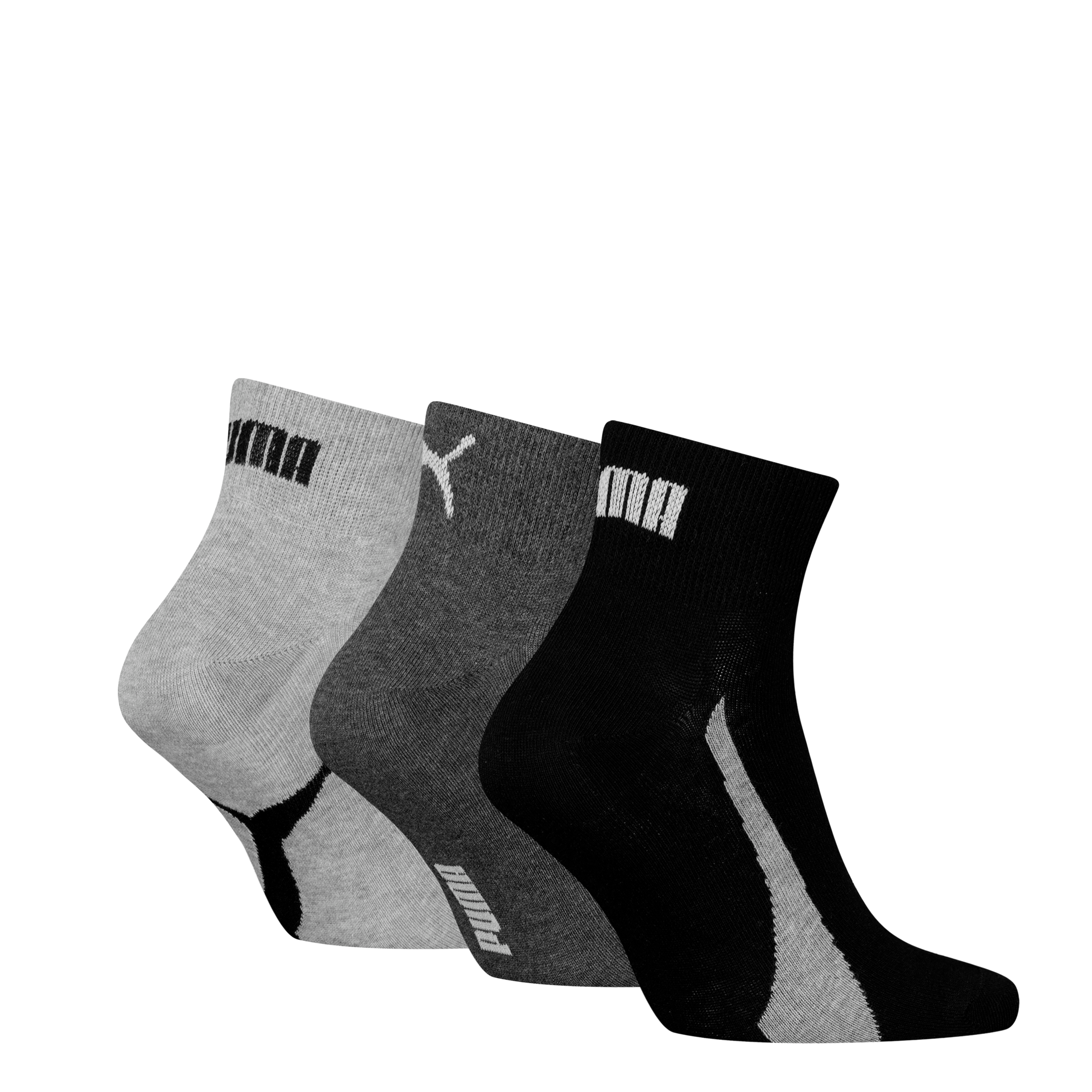 PUMA Kurzsocken »PUMA UNISEX LIFESTYLE QUARTER 3P«, (3 Paar, 3 Paar), mit kurzem geripptem Schaft