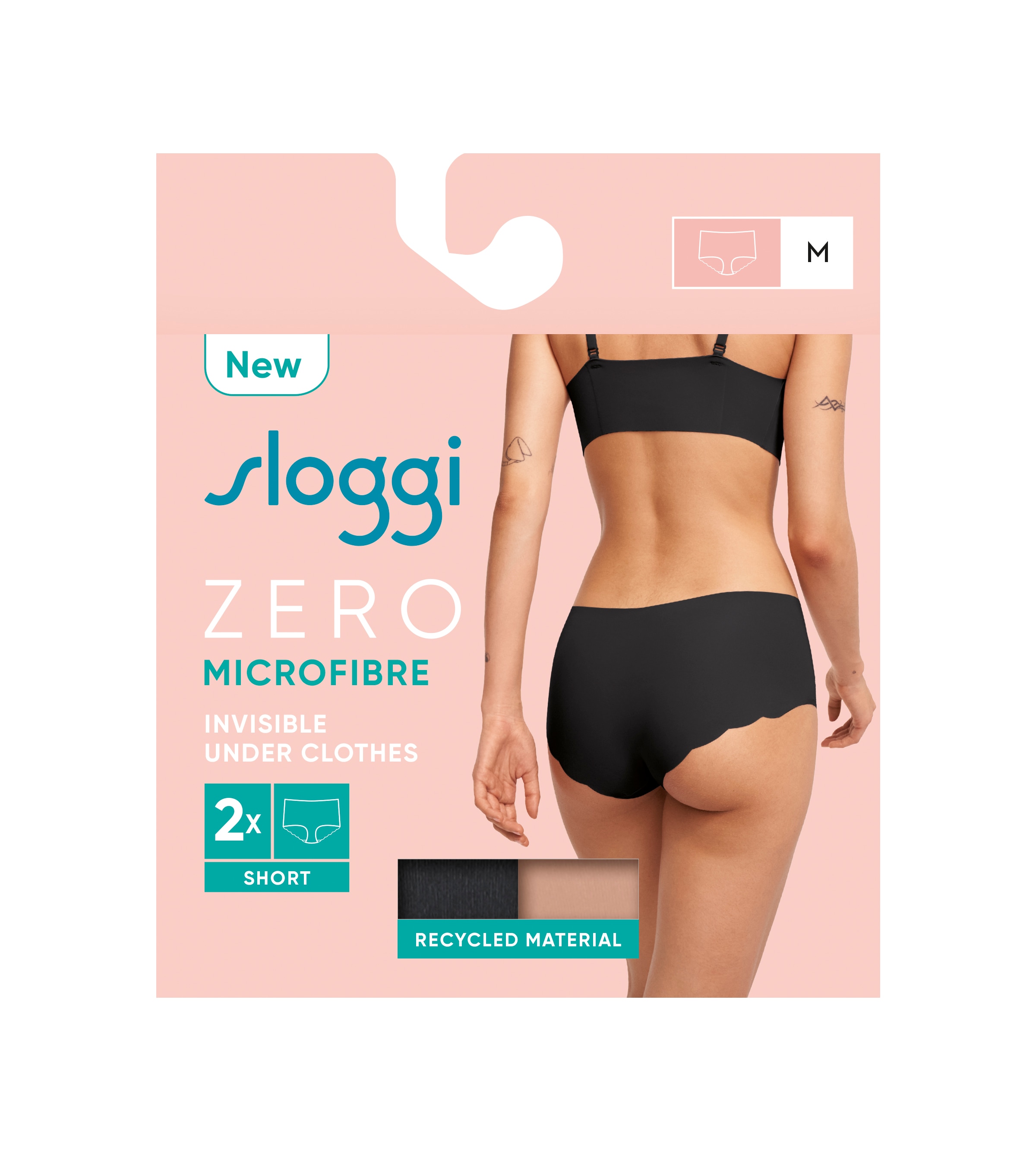 sloggi Panty »ZERO Microfibre 2.0 Short C2P«, (2 St., 2er Pack), nahtlos und unsichtbar