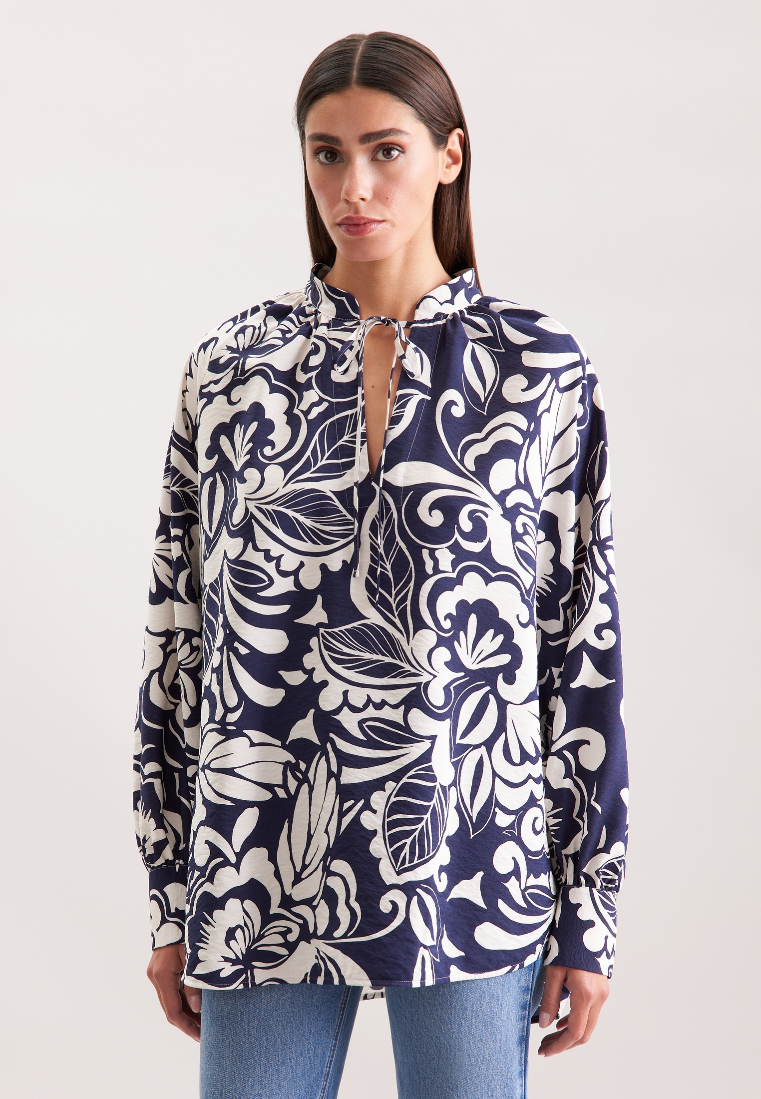 seidensticker Klassische Bluse Tunika Druck