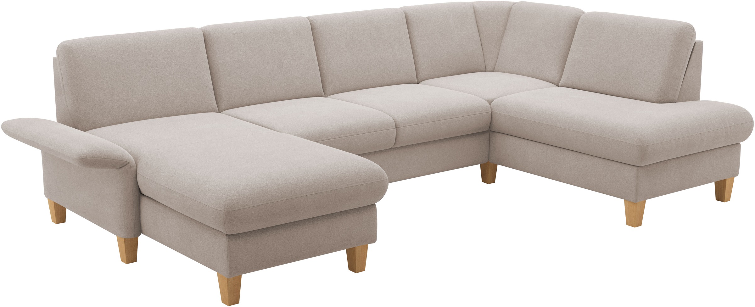 Home affaire Wohnlandschaft »Rochelle, U-Form«, optional mit Armteilverstellung, mit Bettfunktion & Bettkasten