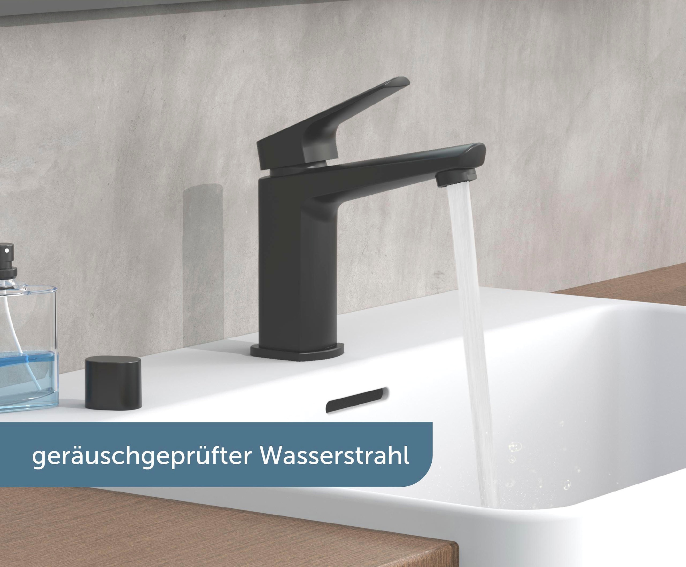 Schütte Waschtischarmatur »RAVEN«, Wasserhahn mit Ablaufgarnitur, Mischbatterie mit Pop Up Abflussstopfen
