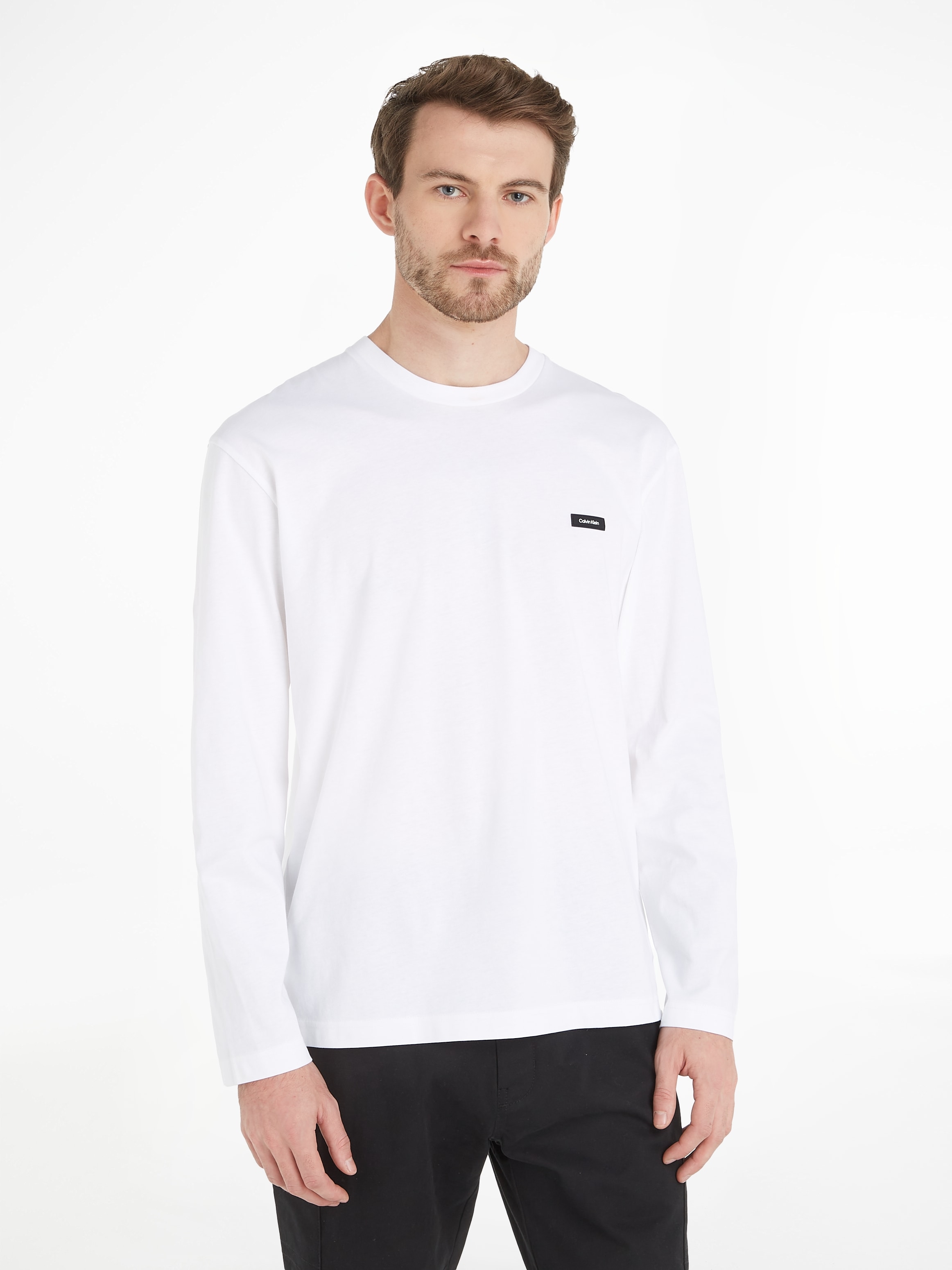 Calvin Klein Langarmshirt »COTTON COMFORT LS T-SHIRT«, mit Logopatch