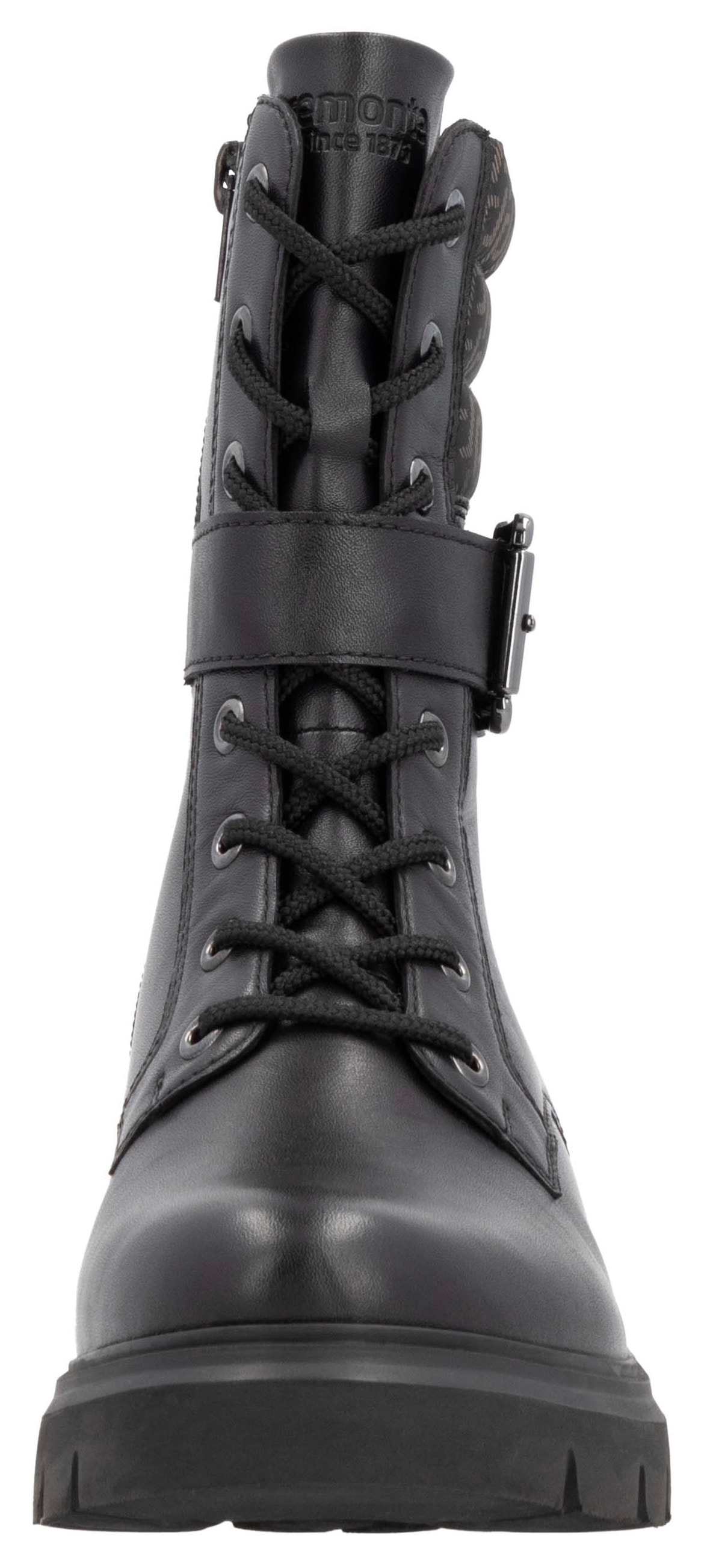 Remonte Winterstiefelette, Blockabsatz, Winterboots, Schnürboots mit Innenreissverschluss