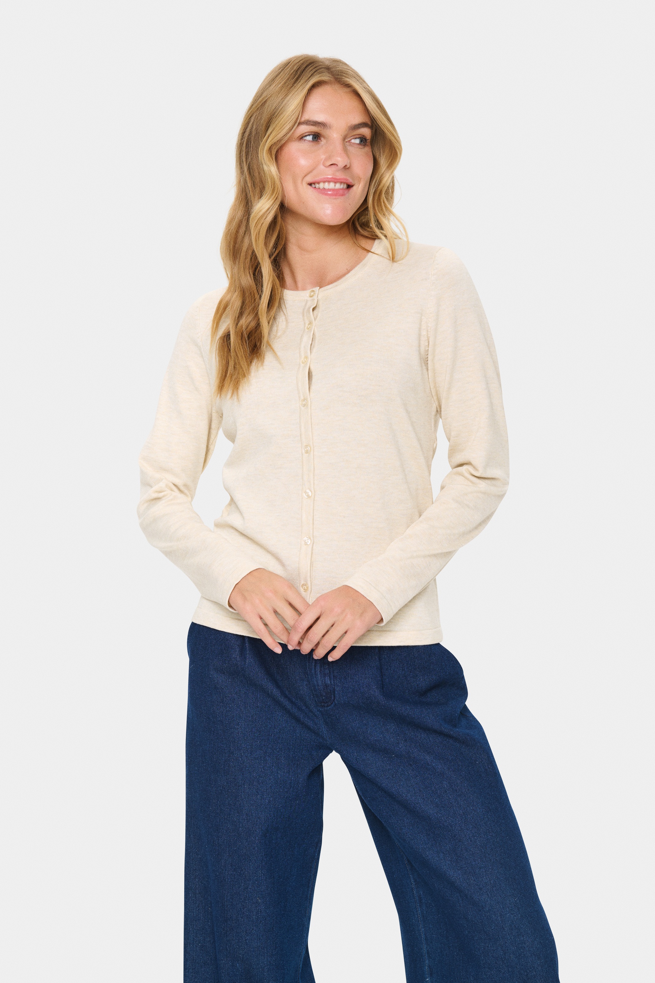 Saint Tropez Strickjacke »A8661, MilaSZ R-Neck Cardigan« Viskose Feinstrick, Classic Fit
