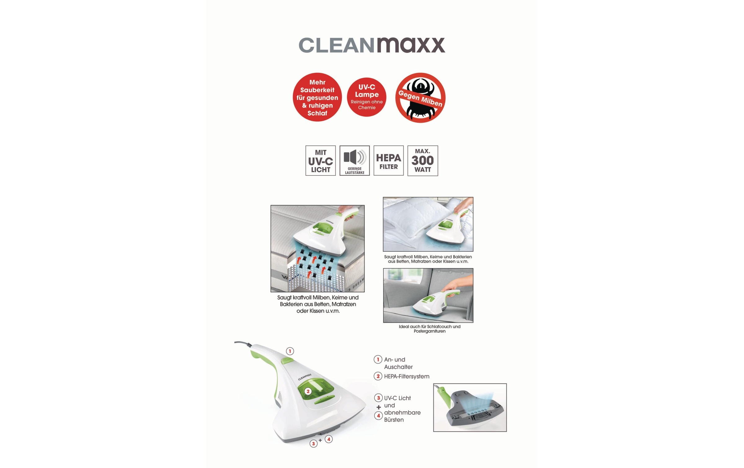 CLEANmaxx Matratzenreinigungsgerät »Cleanmaxx Antimilben«