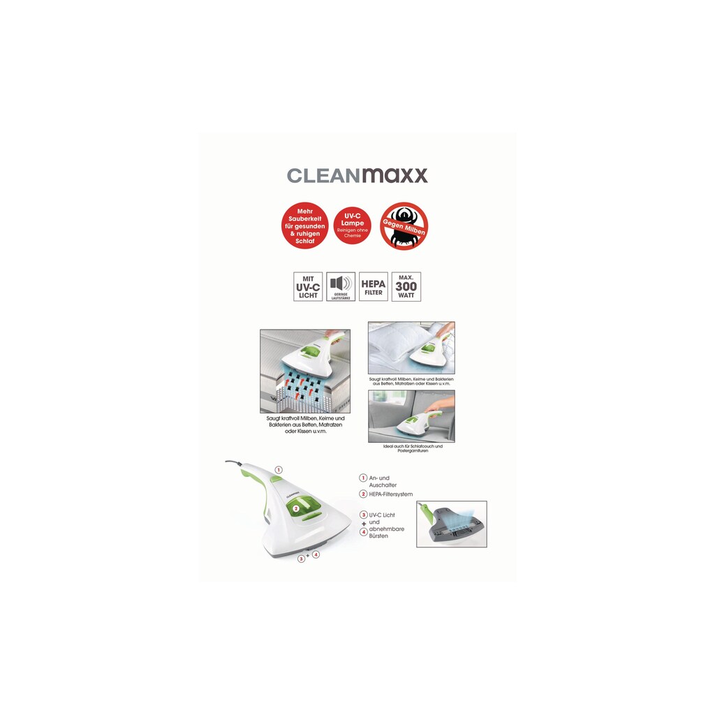 CLEANmaxx Matratzenreinigungsgerät »Cleanmaxx Antimilben«