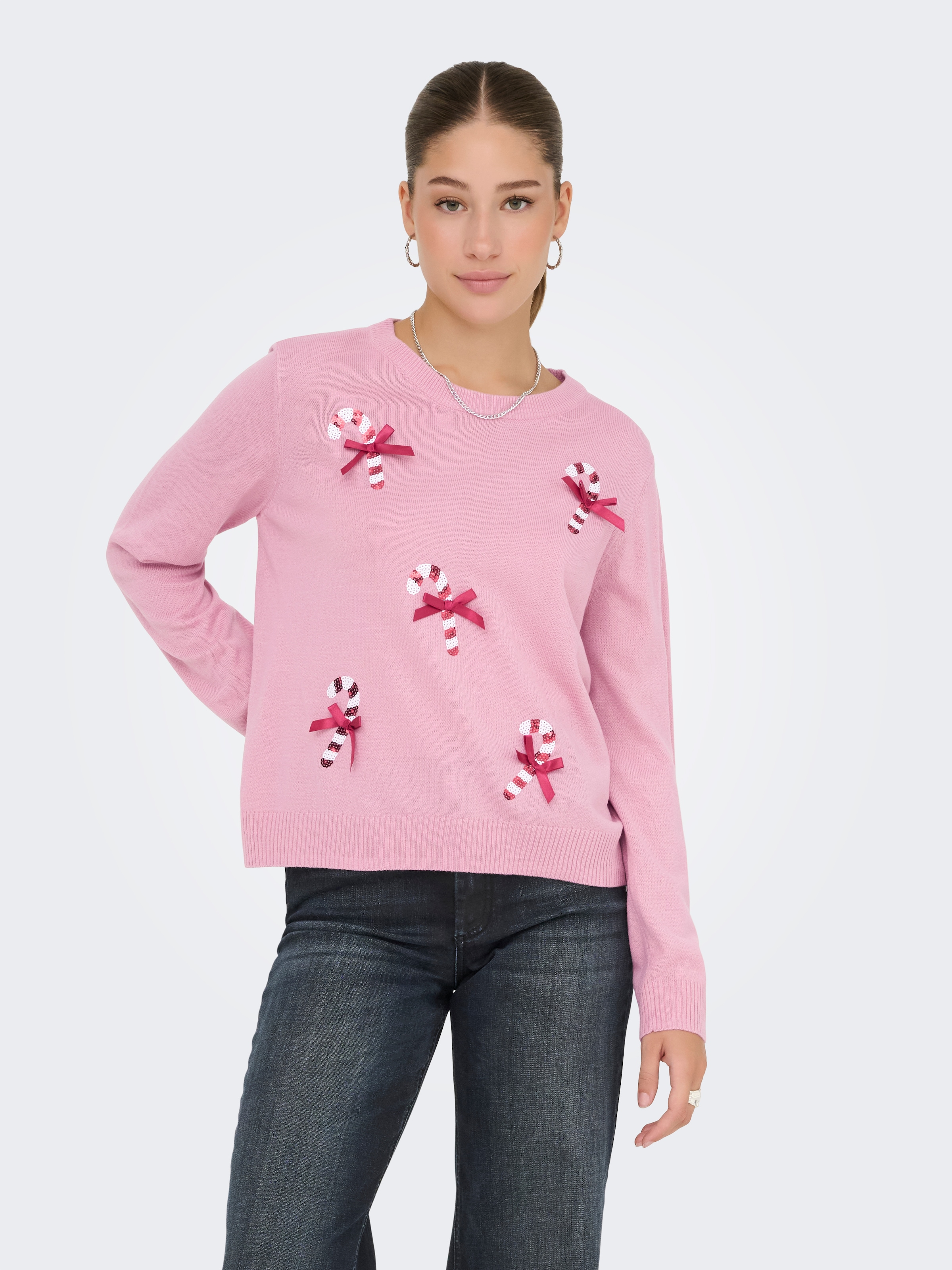 ONLY Weihnachtspullover »ONLXMAS SHINE LS ONECK KNT«