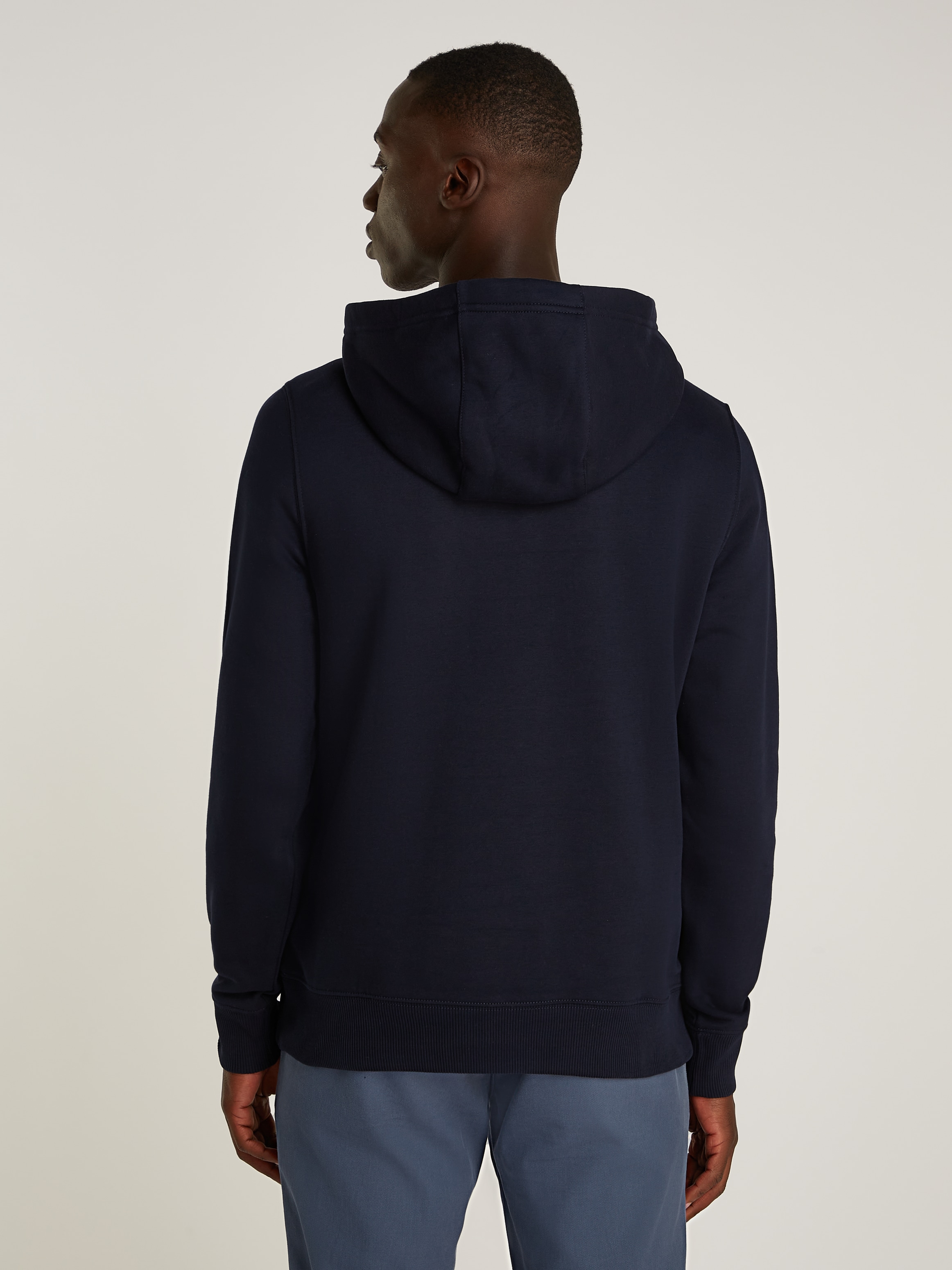 Tommy Hilfiger Kapuzensweatshirt »HILFIGER CHEST INSERT HOODY mit Kapuze und Logoschriftzug«, unifarben, casual, regular fit, Baumwollmix, Kapuze