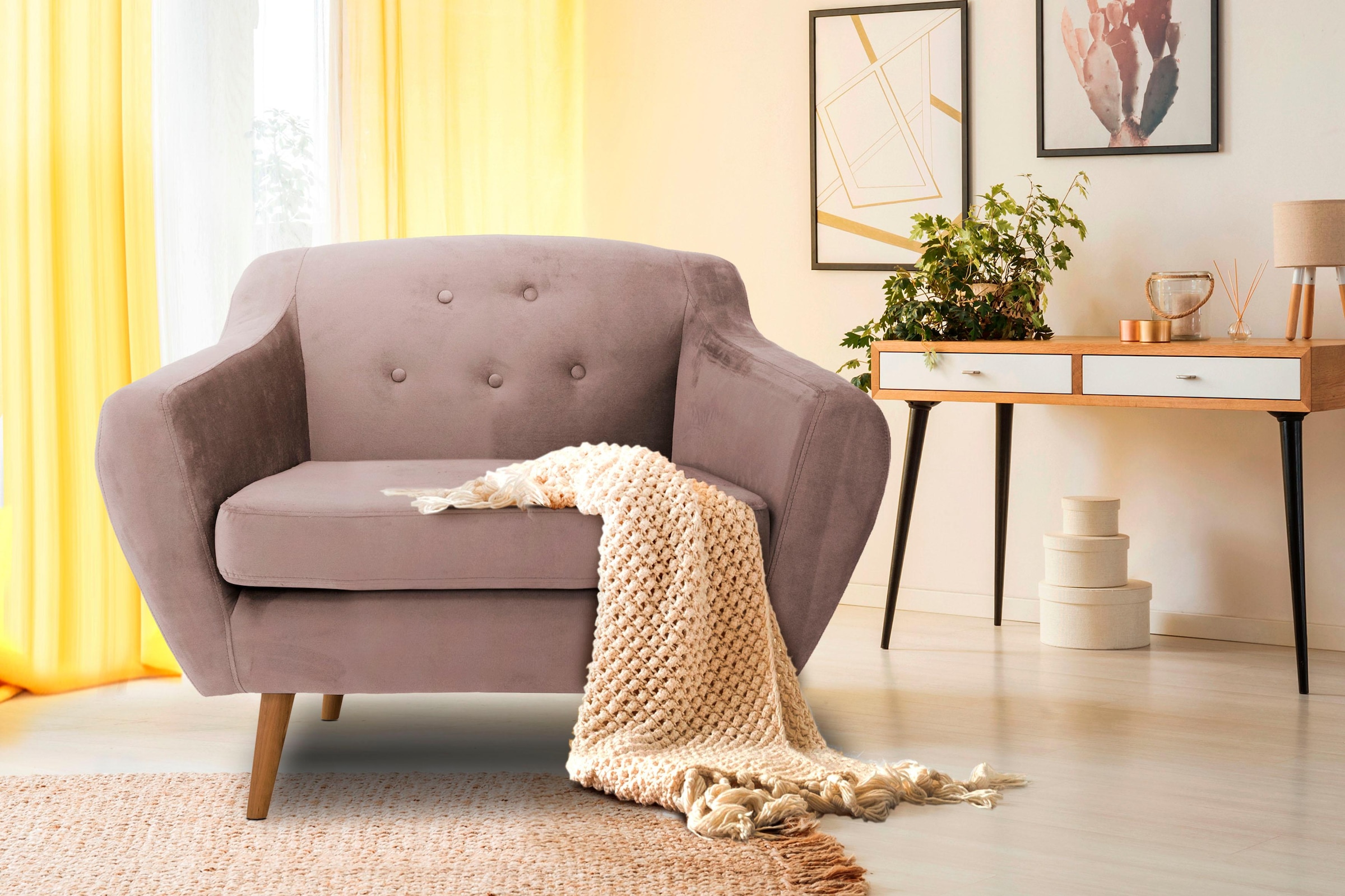 Home affaire Sessel "Renne" mit Heftung im Rücken im skandinavischem Stil