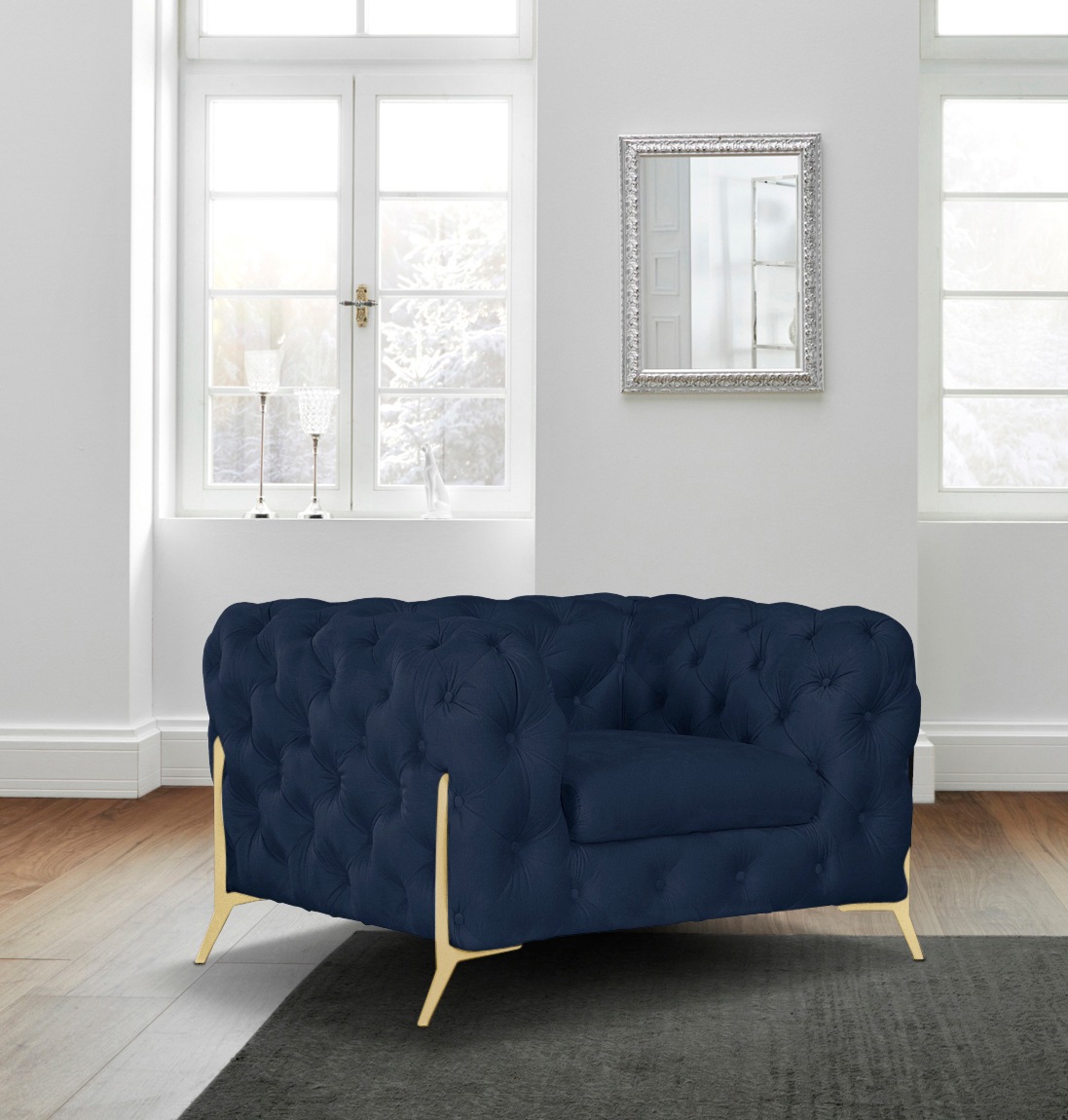 Leonique Chesterfield-Sessel »Amaury Sessel«, aufwändige Knopfheftung, moderne Chesterfield Optik, Fussfarbe wählbar