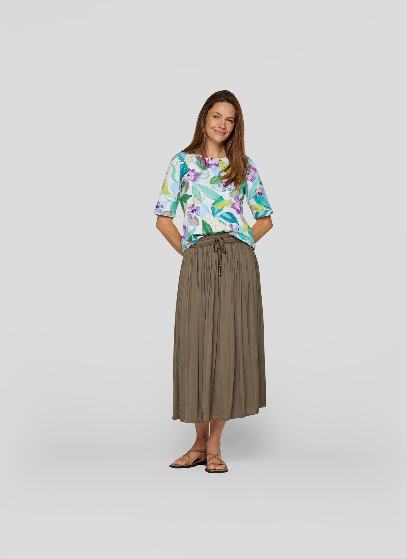 Rabe Kurzarmshirt, mit floralem Muster