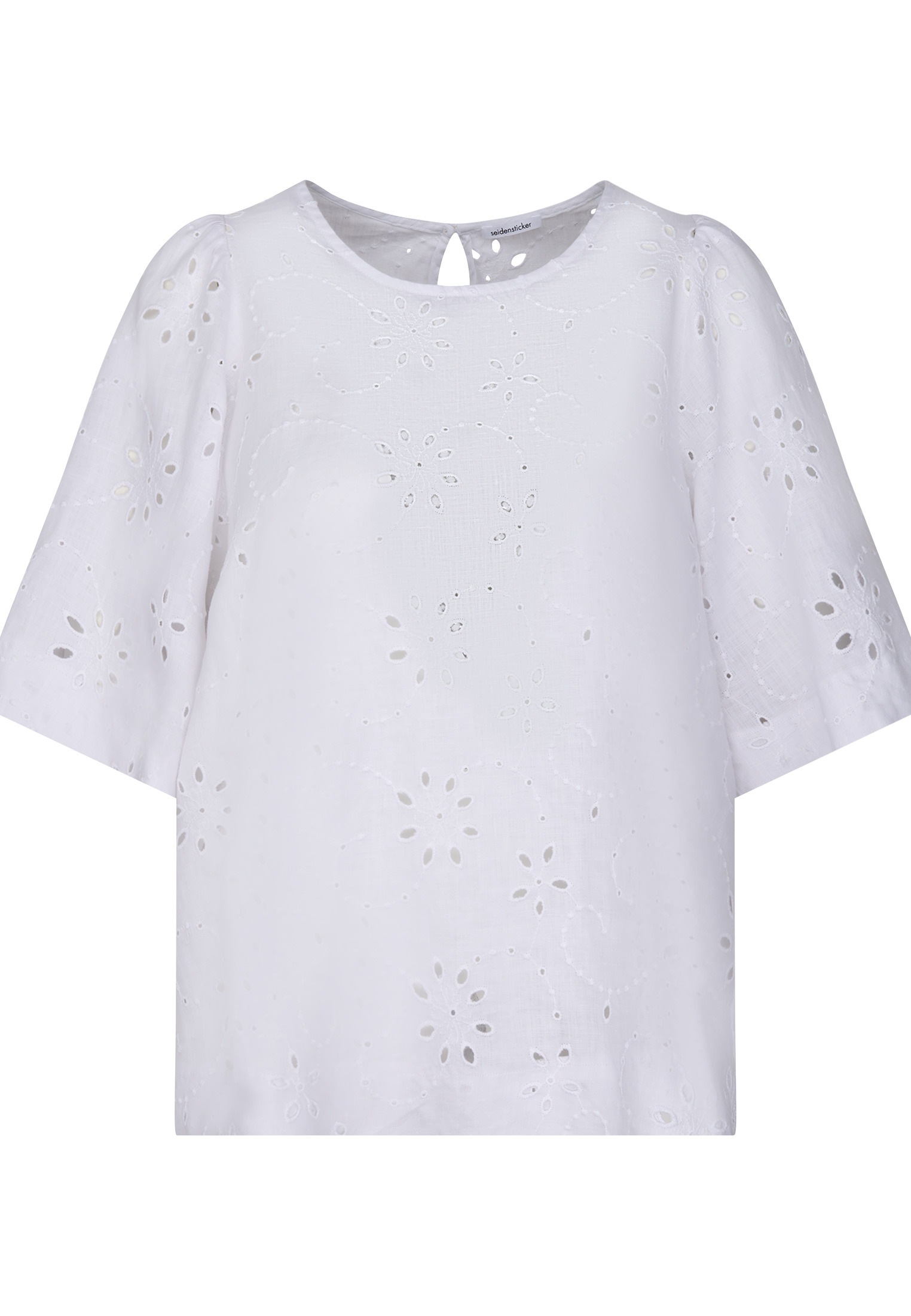 seidensticker Shirtbluse »Schwarze Rose« 1/2 Rundhals Stickerei