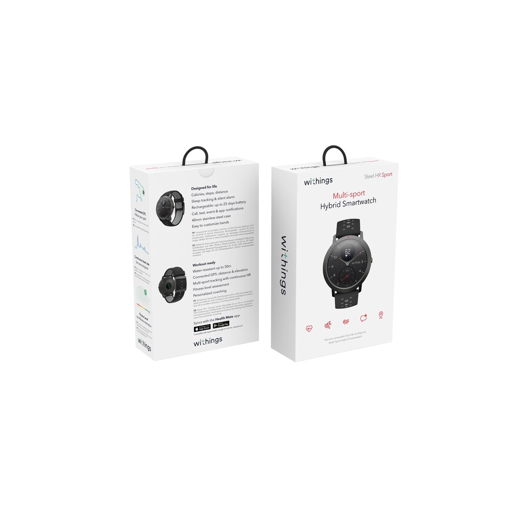 Withings Smartwatch »Steel HR Sport Schwarz/Grau«