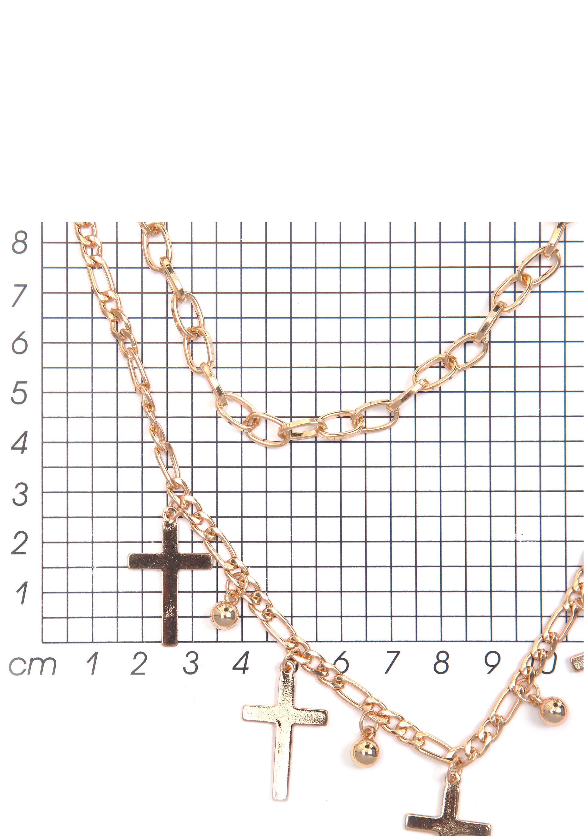 Firetti Kette mit Anhänger "Halsschmuck Gliederkette Kreuz 2-reihig"
