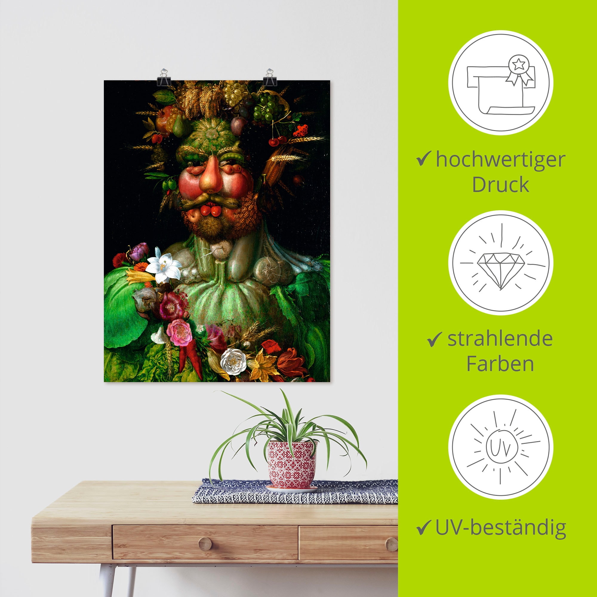 Artland Wandbild »Vertumnus (Kaiser Rudolf II.). 1590«, Porträts, (1 St.), als Leinwandbild, Poster in verschied. Grössen