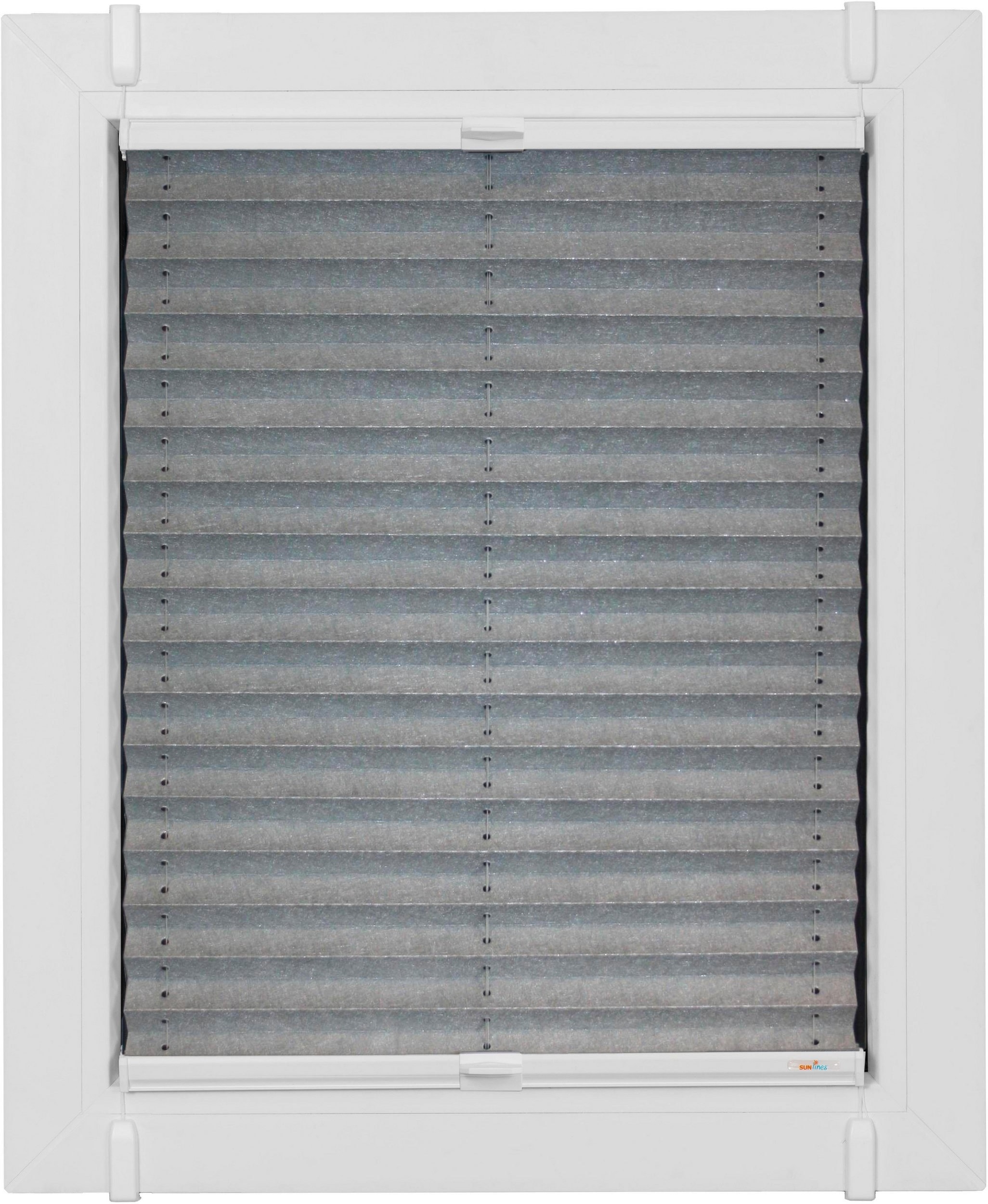 sunlines Plissee "Young Style Energy Saving" verdunkelnd energiesparend ohne Bohren verspannt nach Mass, mit Energiespareffekt, verspannt mit Simply-Fix Klemmträger