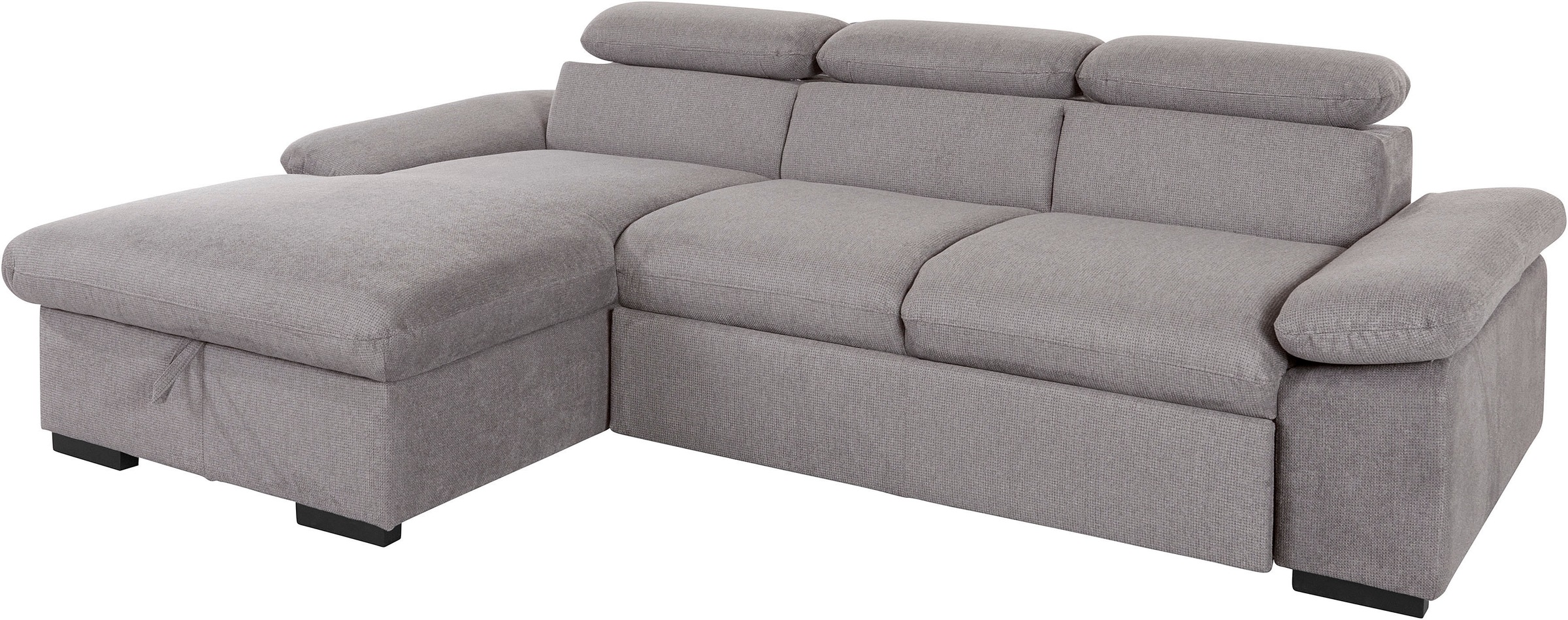 COTTA Ecksofa »Lola L-Form mit Kopfteilfunktion & Hocker«, (Set, mit Hocker), wahlweise mit Bettfunktion, Bettkasten & Armteilverstellung