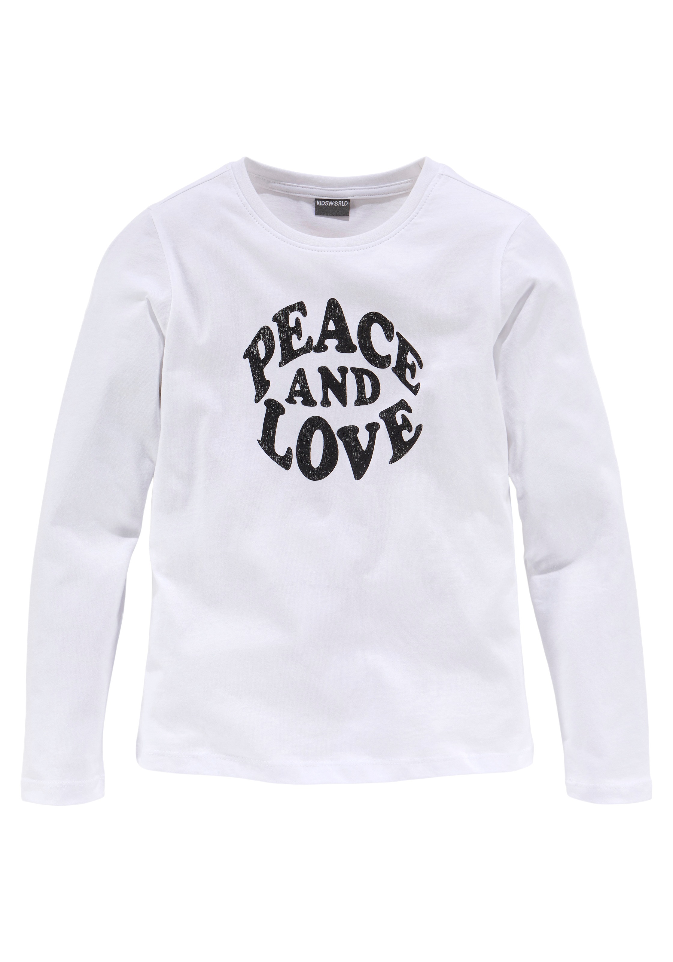 ✵ KIDSWORLD Langarmshirt ordern »Peace and Druck Love«, | Jelmoli-Versand online