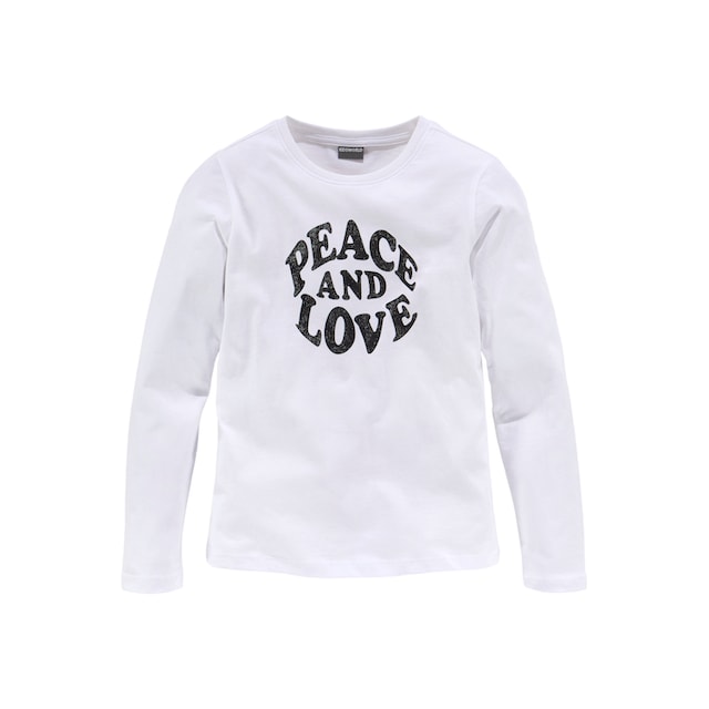 ✵ KIDSWORLD Langarmshirt »Peace and Love«, Druck online ordern |  Jelmoli-Versand