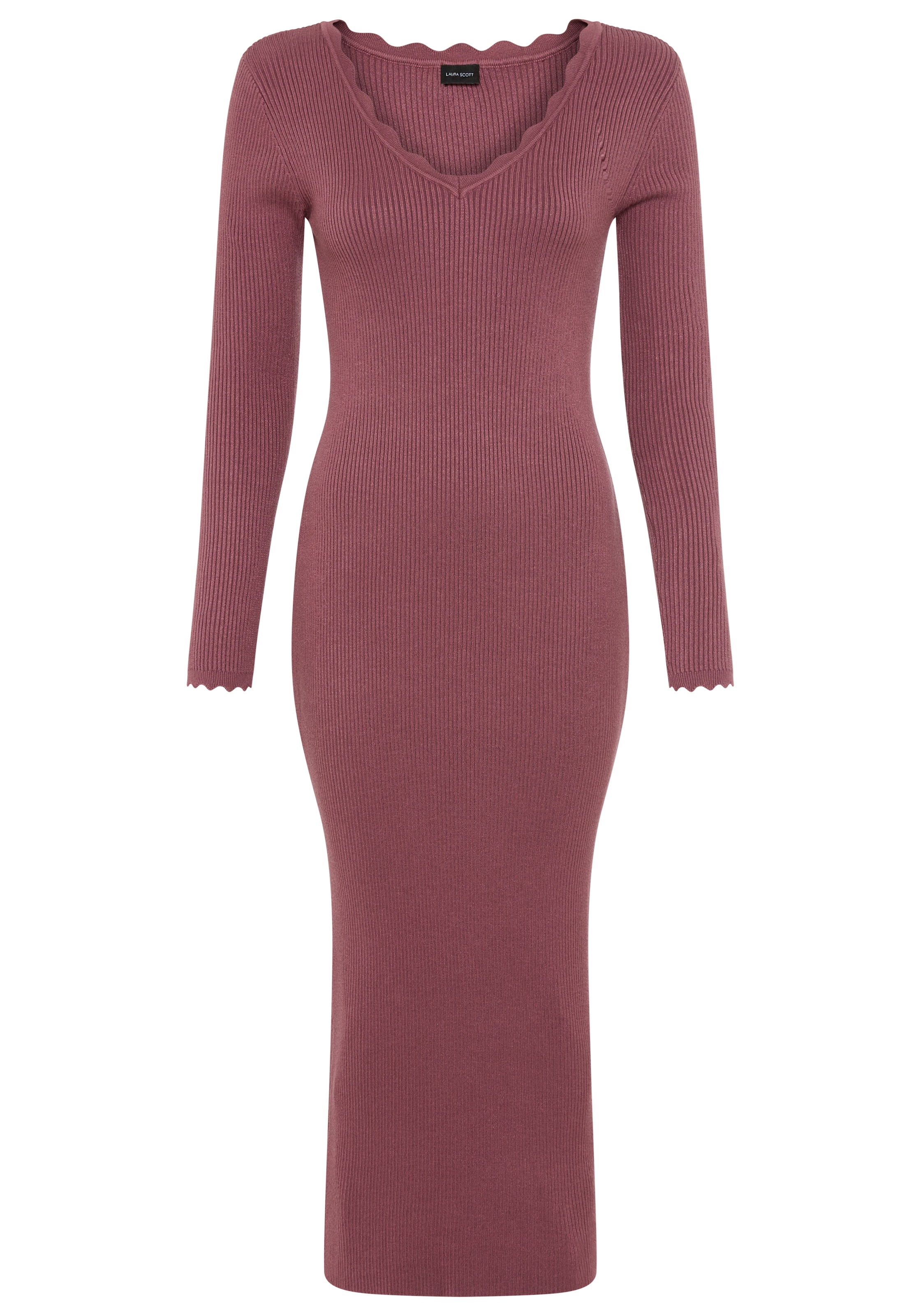 Laura Scott Strickkleid, in Midi-Länge mit femininen Wellenkanten - NEUE KOLLEKTION