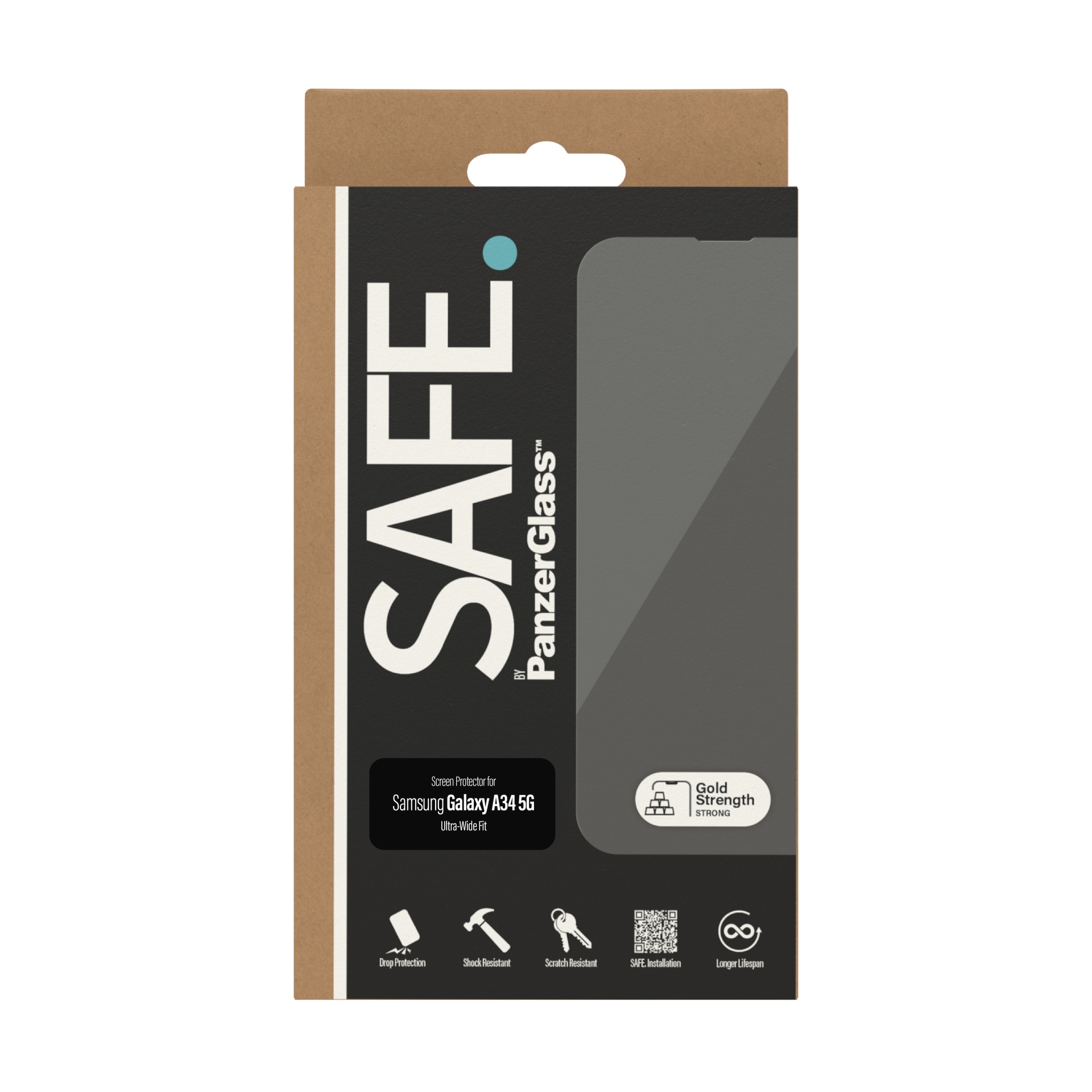 SAFE by PanzerGlass Displayschutzglas »Screen Protector Ultra Wide Fit«, für Samsung Galaxy A34 5G, (1 St.), Bildschirmschutz, Displayschutzfolie,Einfach anbringen,kratz-&stossfest