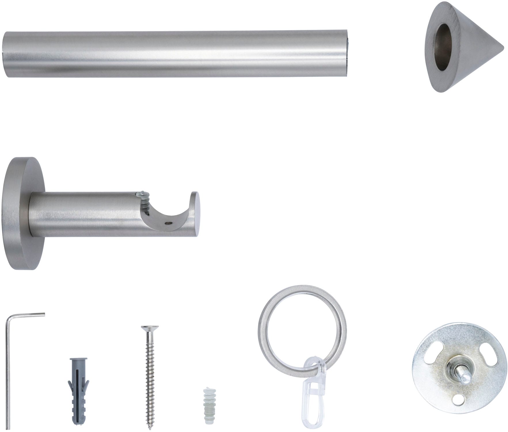 mydeco Gardinenstange »20mm Spitze Wandträger 6,5 cm«, 1 läufig-läufig, Fixmass