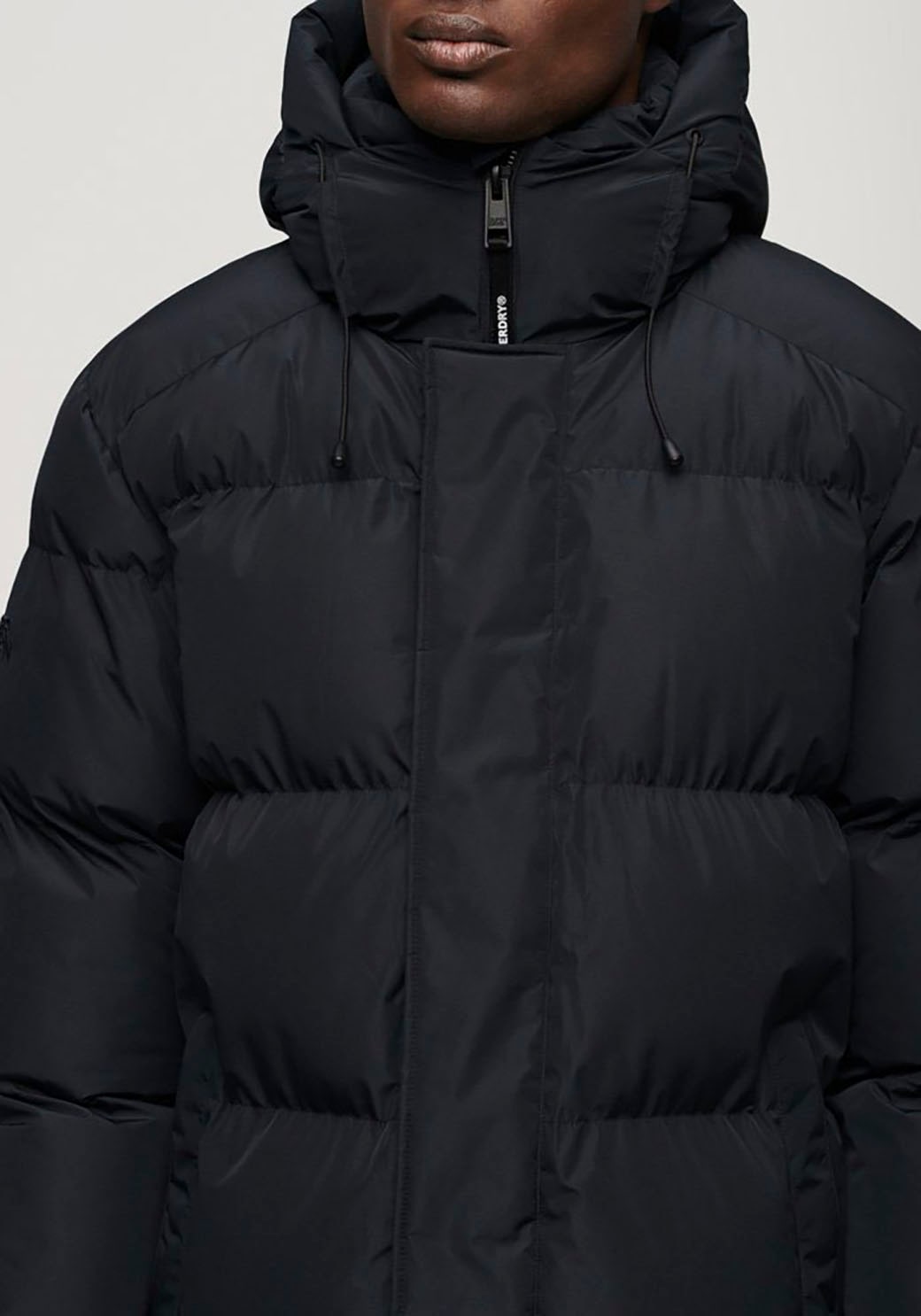 Superdry Steppjacke »HOODED SPORTS PUFFER MID JKT«, mit Kapuze