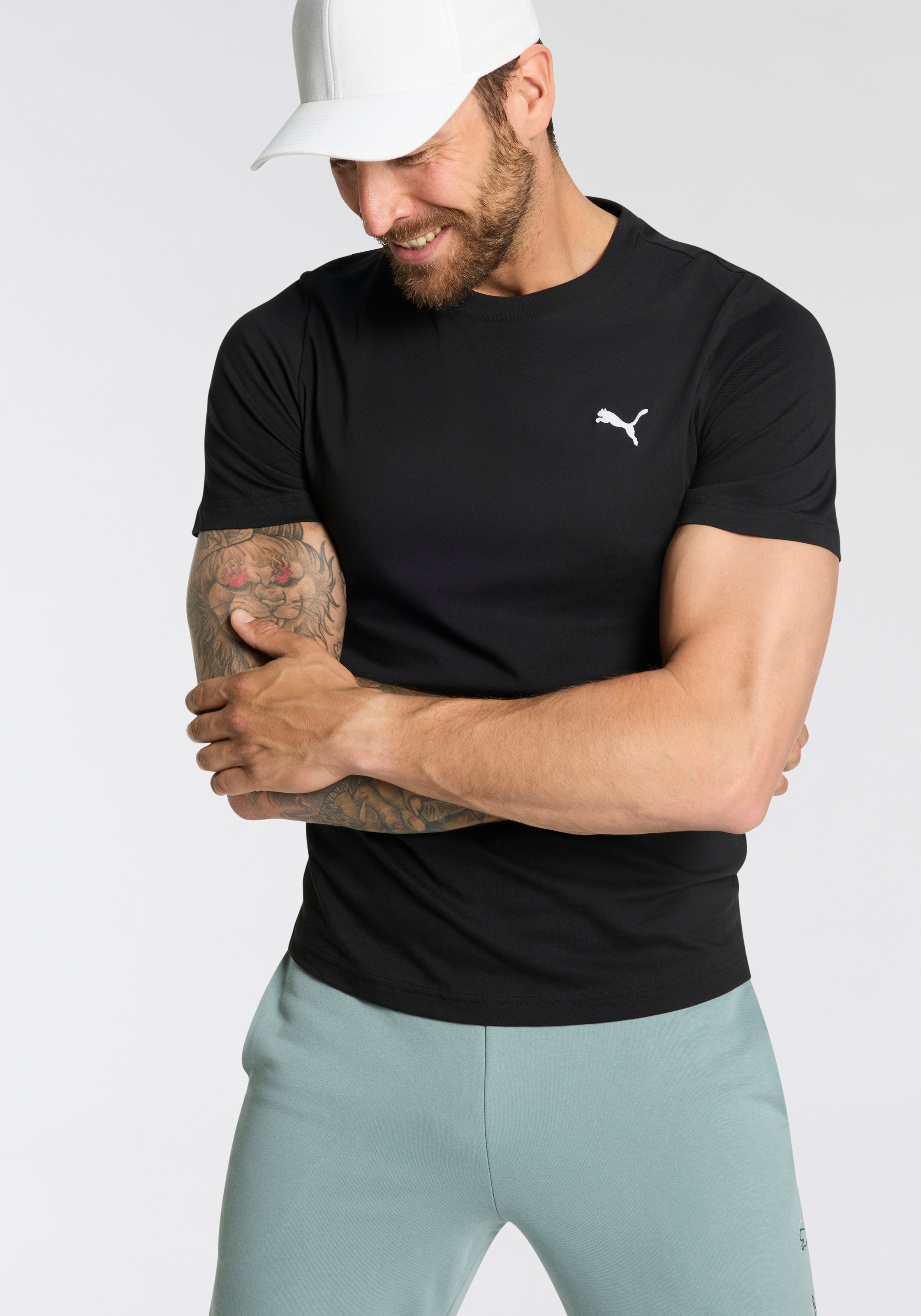 PUMA T-Shirt »ESS LOGO TEE MULTIPACK M« 2 Stk. Regular Fit, sportlicher Stil, Rundhalsausschnitt, aus Baumwolle