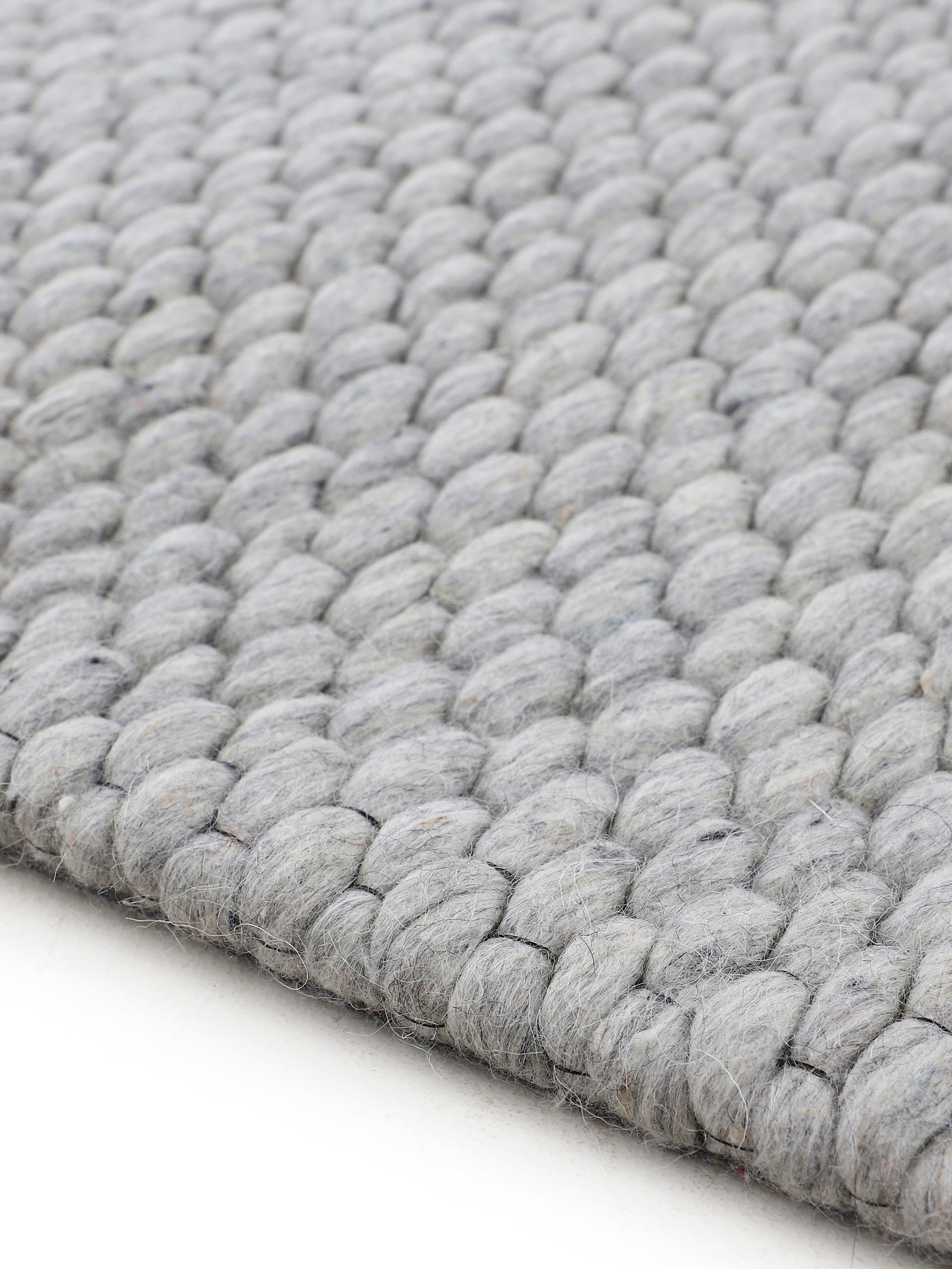 carpetfine Wollteppich »Sina«, rund, 14 mm Höhe, grobe Struktur, Zeitloses Design, reine Wolle, Wohnzimmer