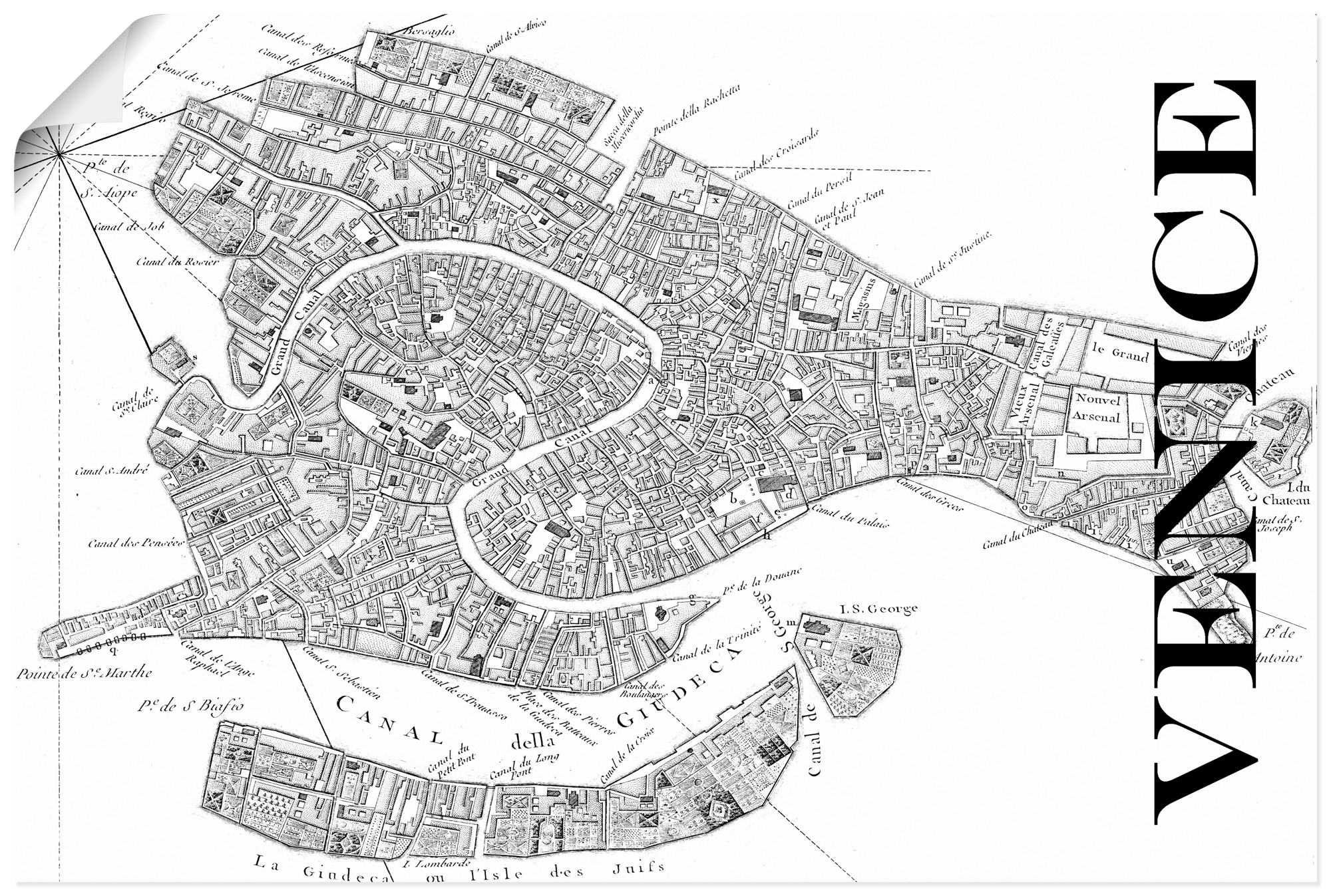 Artland Wandbild »Venedig Karte Strassen Karte«, Italien, (1 St.), als  Alubild, Leinwandbild, Wandaufkleber oder Poster in versch. Grössen online  kaufen | Jelmoli-Versand