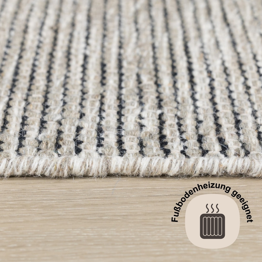Myflair Möbel & Accessoires Wollteppich »Anisa«, rund, 10 mm Höhe, Wendeteppich, meliert, reine Wolle, handgewebt, Wohnzimmer