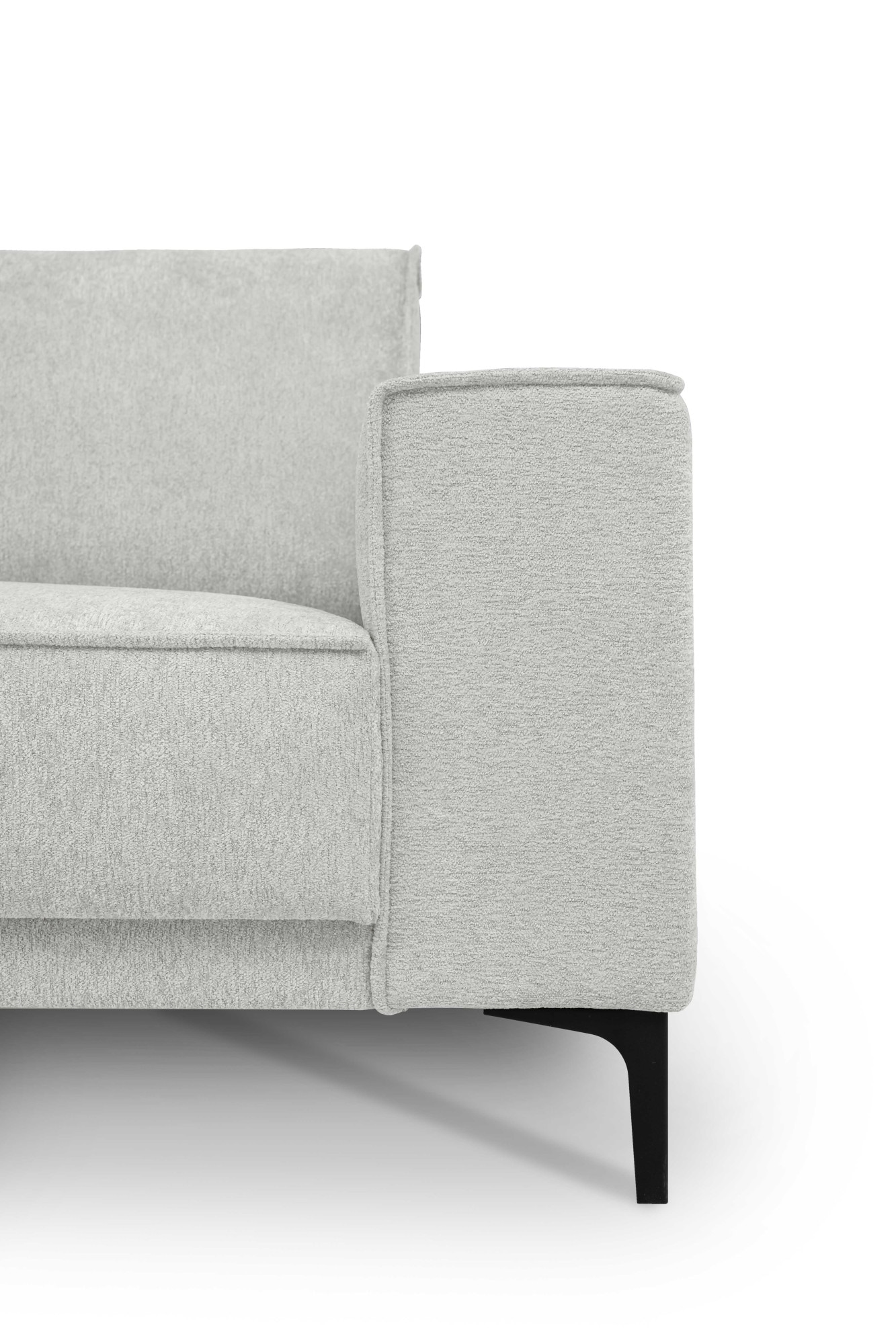 Places of Style Ecksofa »Polsterecke Oland, Struktur, Flachgewebe, Luxus-Microfaser, Boucle«, L-Form, 289 cm, Wellenunterfederung, Skandi-Design, Metallfüsse