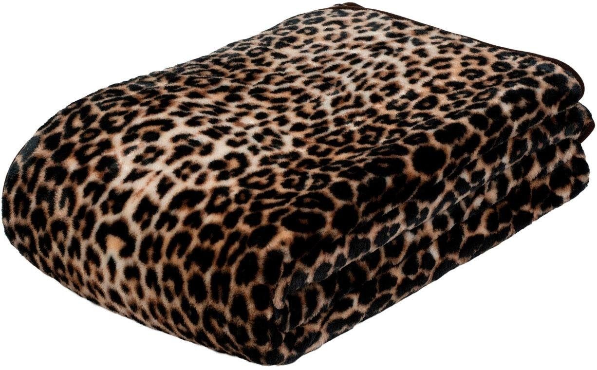 Wohndecke »Leopard«, mit gedrucktem Motiv, Kuscheldecke