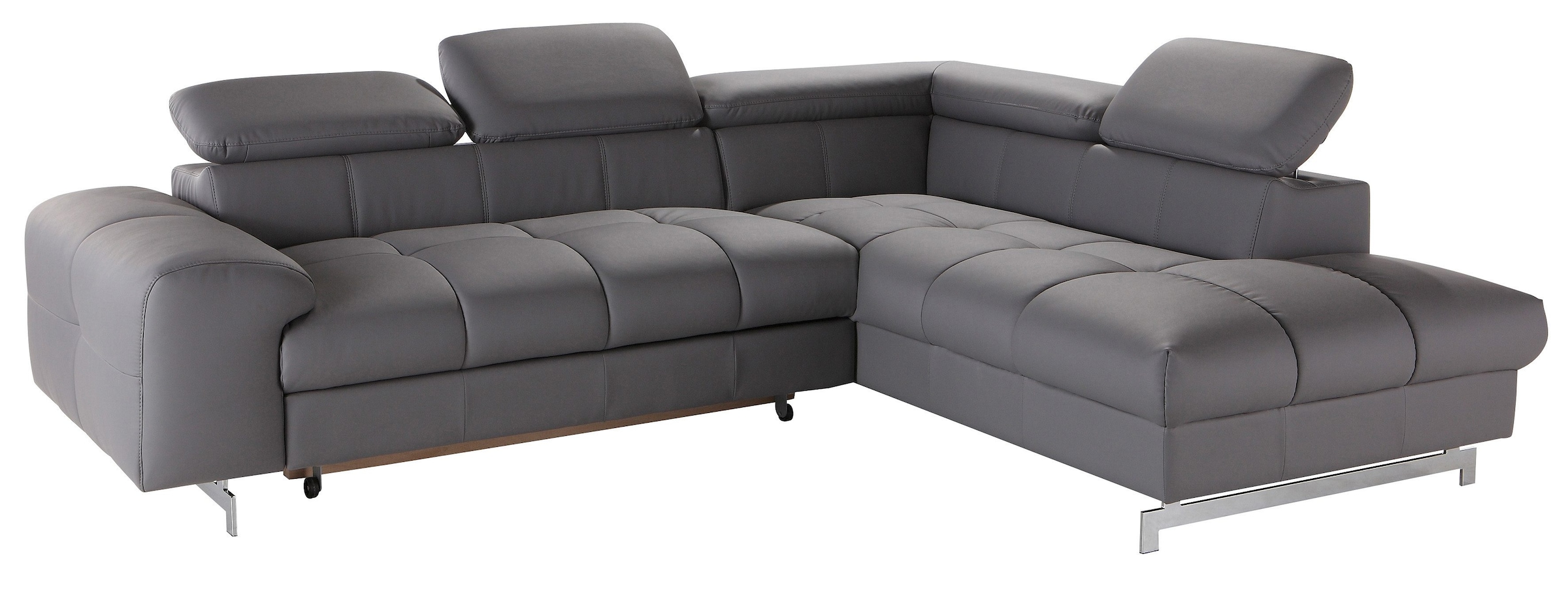 COTTA Ecksofa »Chef L-Form«, mit Kopfteilverstellung, edle Metallkufen, wahlweise mit Bettfunktion