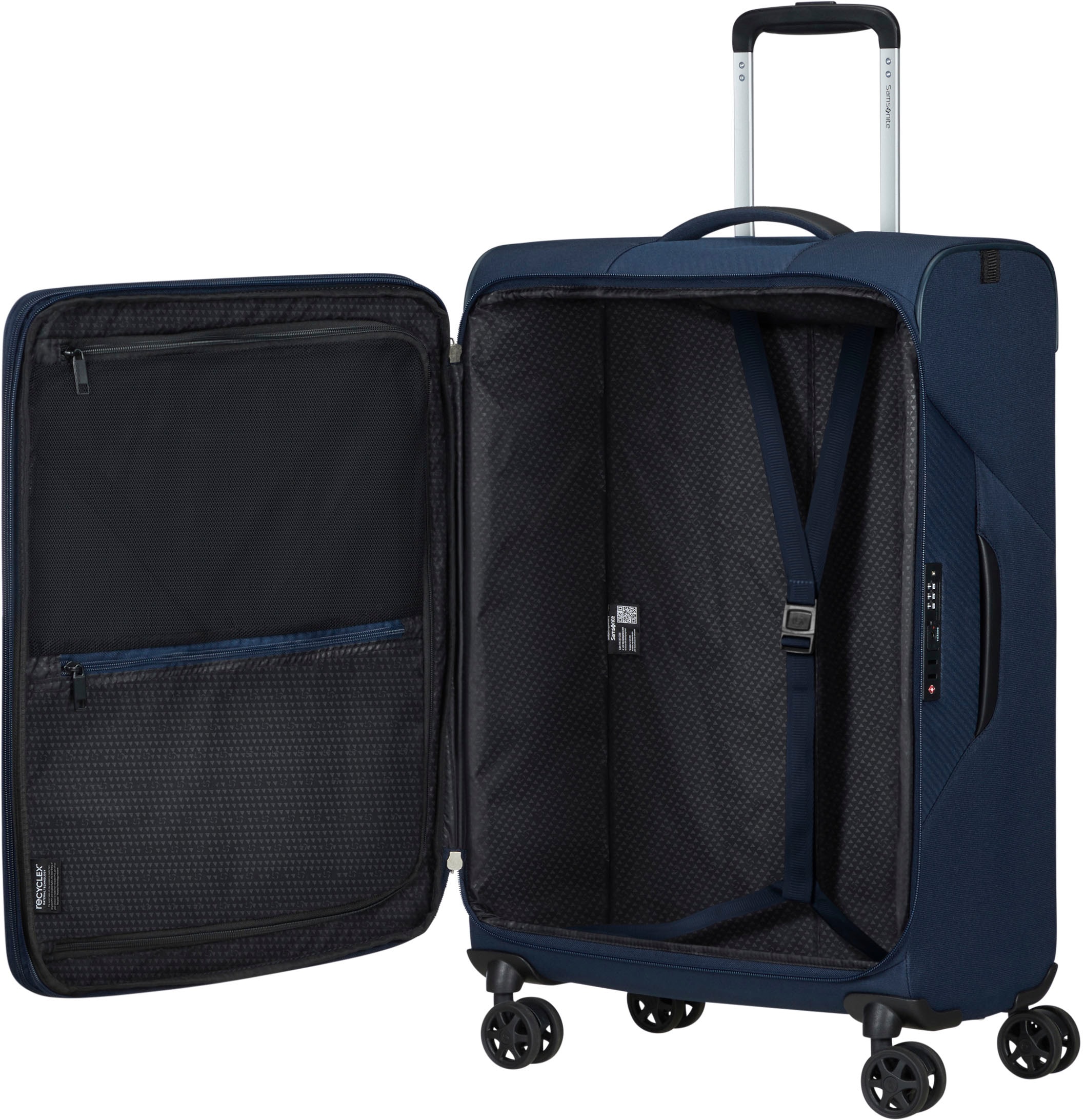Samsonite Weichgepäck-Trolley »LITEBEAM, verschiedene Grössen und Farben«, 4 Rollen, Reisekoffer Aufgabegepäck Trolley Volumenerweiterung bei M/L