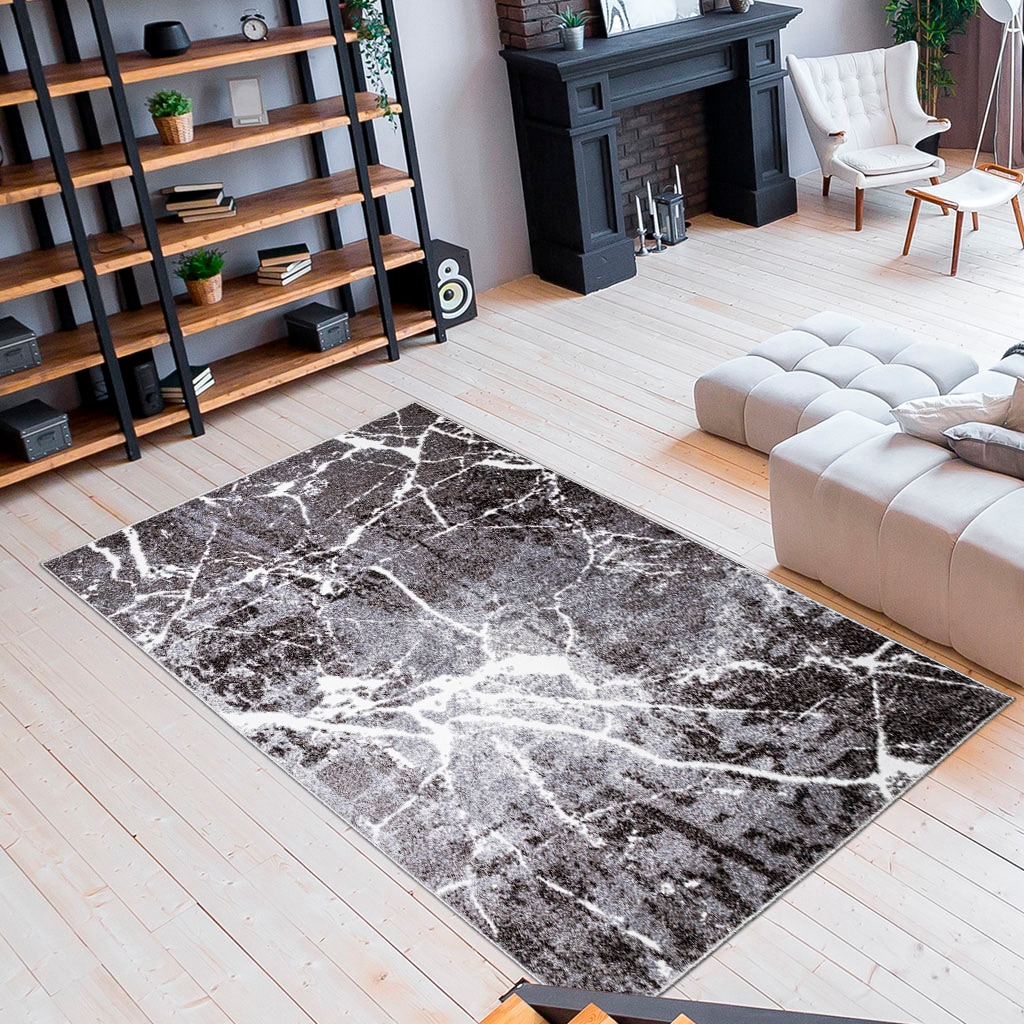 my home Teppich »Manrik«, rechteckig, mit besonders weichem Flor, Kurzflor,  modernes Marmor-Design online shoppen | Jelmoli-Versand
