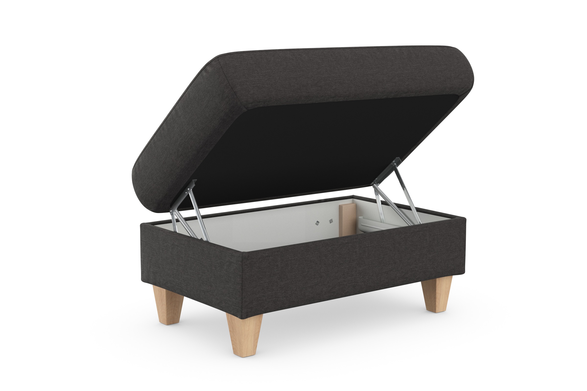sit&more Stauraumhocker »Farö«, mit Stauraum und Federkern und naturfarbenen Füssen