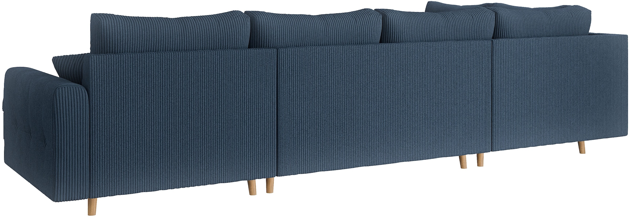Home affaire Wohnlandschaft »CHARRE U-Form mit Ottomane, Masse B/T/H: 310/161/81 cm«, feine Steppung, lose Rücken- und Zierkissen, auch in Cord und Bouclé