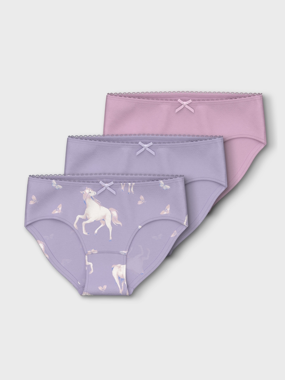 Name It Schlüpfer »NMFBRIEFS für Mädchen mit Print und Stretchkomfort« Packung, 3 Stk. bedruckt, casual, normal, Baumwollmix, ohne Kragen
