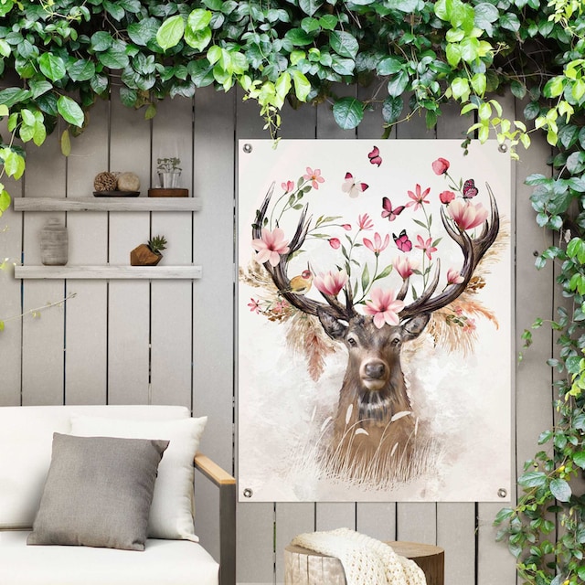Reinders! Poster »Hirsch in Blumen«, Outdoor für Garten oder Balkon online  shoppen | Jelmoli-Versand
