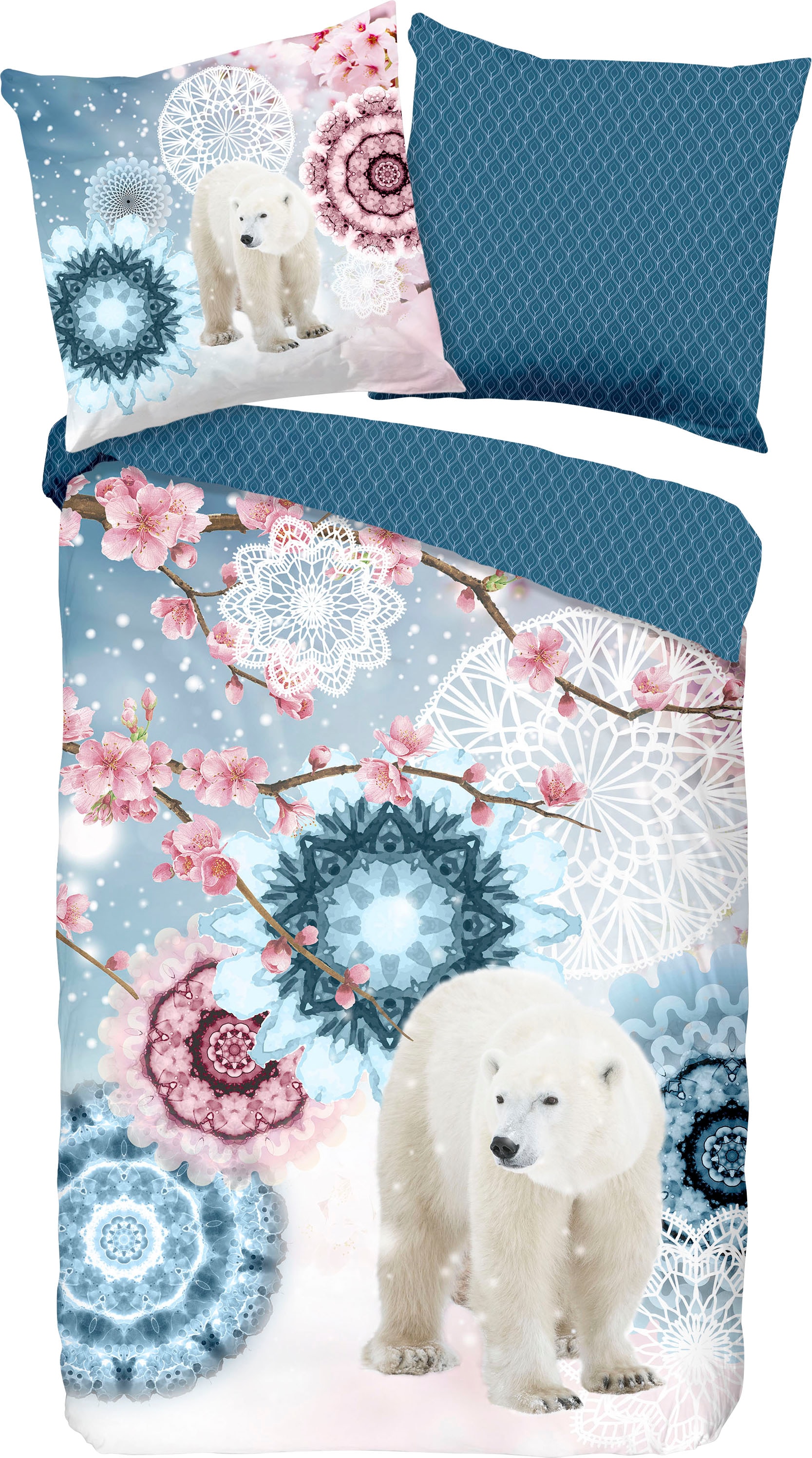 hip Wendebettwäsche »Kodiak«, Biber, 155x220, Warm, Weich, Reissverschluss, Wendeoptik, Winter