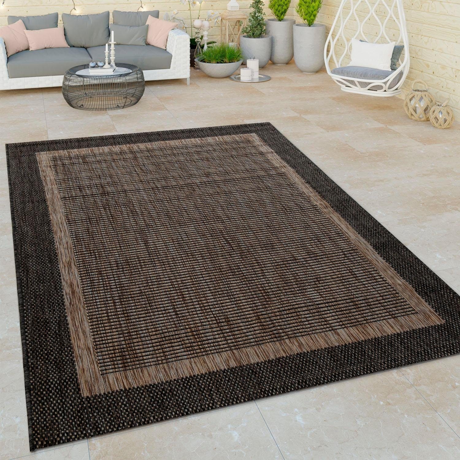 Paco Home Teppich »Illusion kaufen mit online Flachgewebe, UV-beständig 325«, rechteckig, Bordüre, Outdoor geeignet, meliert, Jelmoli-Versand 