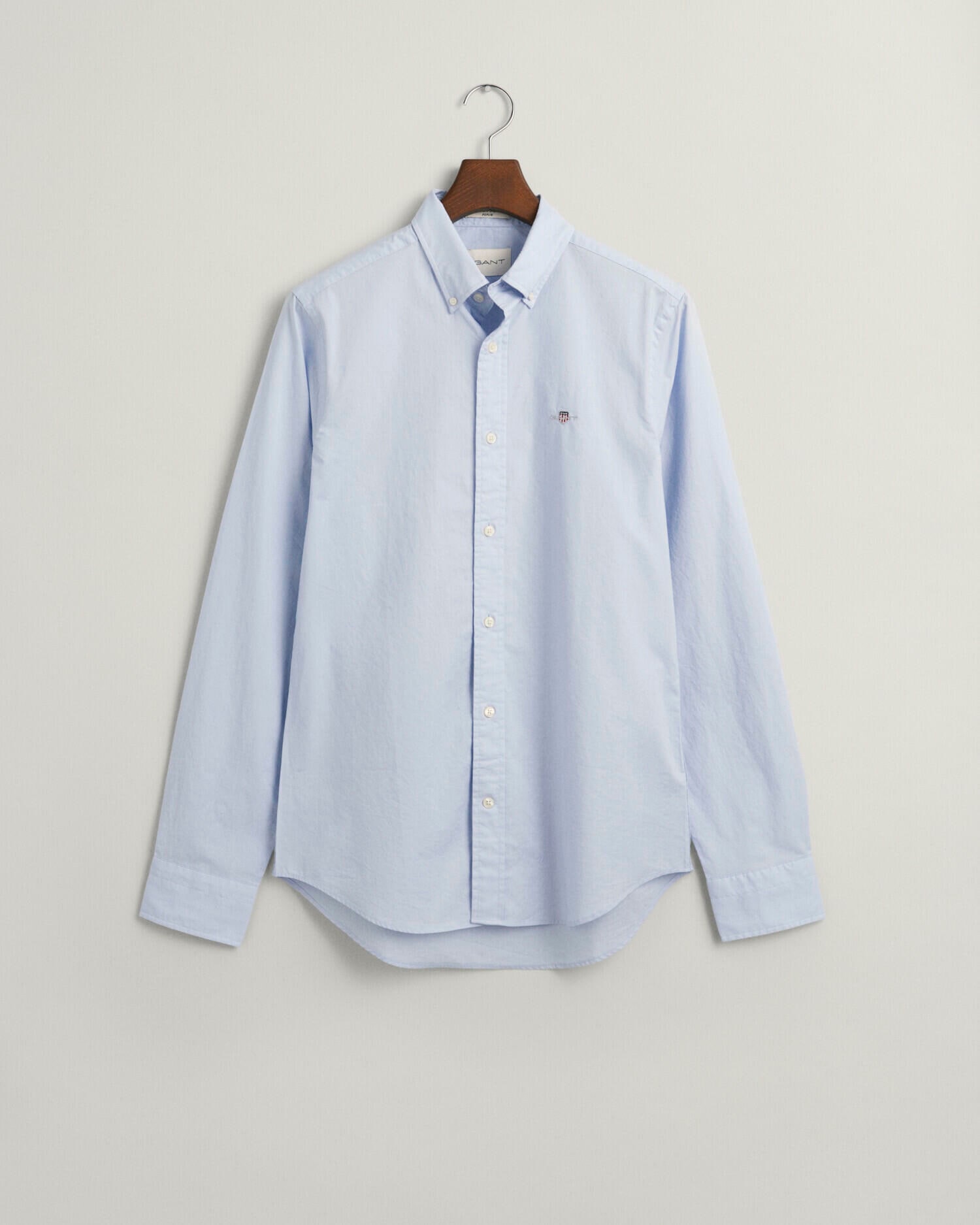 Gant Langarmhemd »Slim Fit Popeline Hemd leichte Baumwolle strapazierfähig pflegeleicht«, mit klassischer Logostickerei auf der Brust