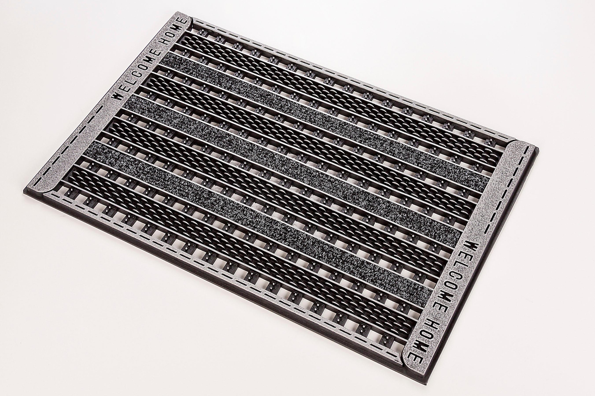 Home2Fashion Fussmatte »GC Clean Griddie«, rechteckig, 8 mm Höhe, Schmutzfangmatte, mit Spruch, robust, In- und Outdoor geeignet