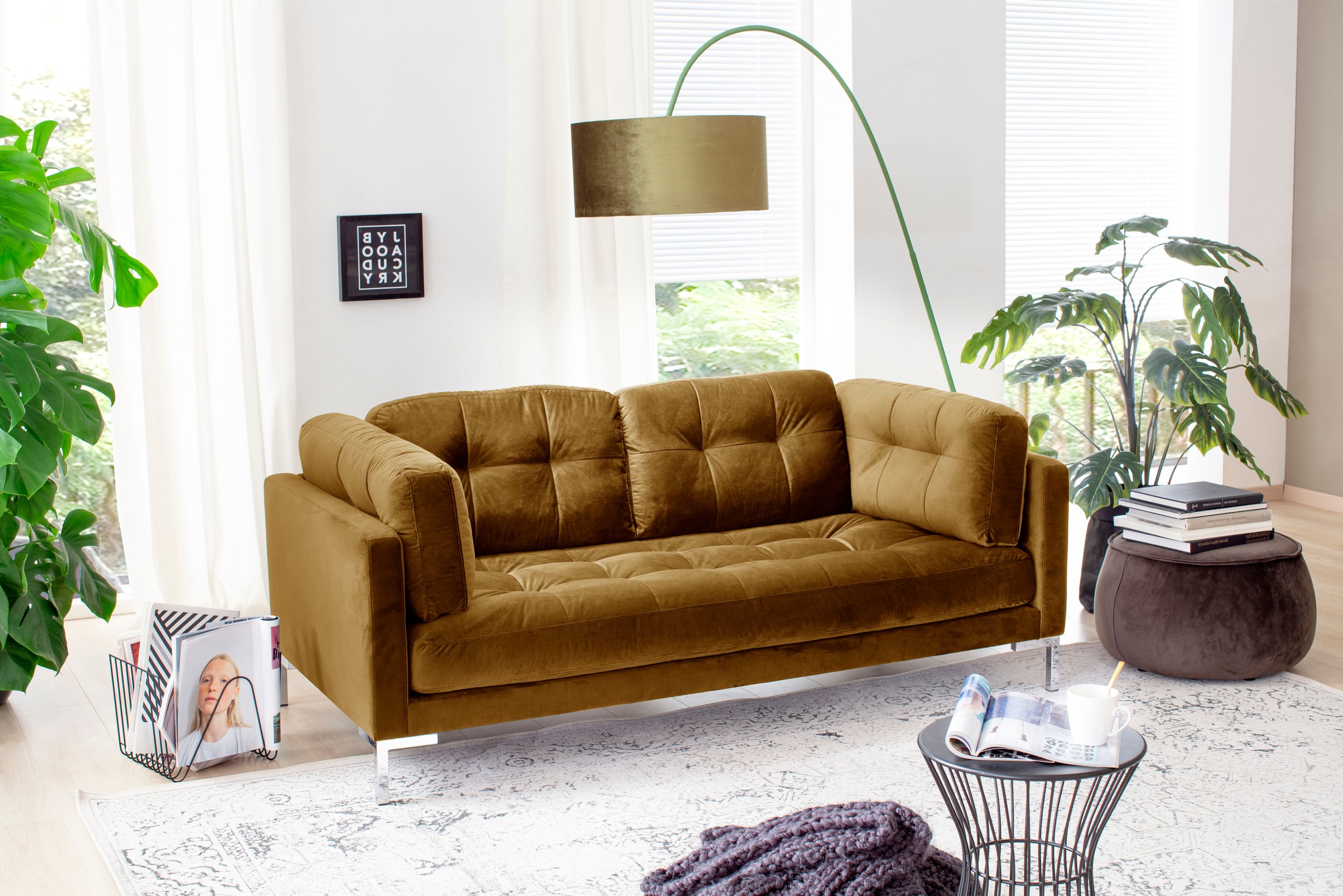 Trends by HG 2-Sitzer »Landau«, in Cord-Stoff mit Metallfuss