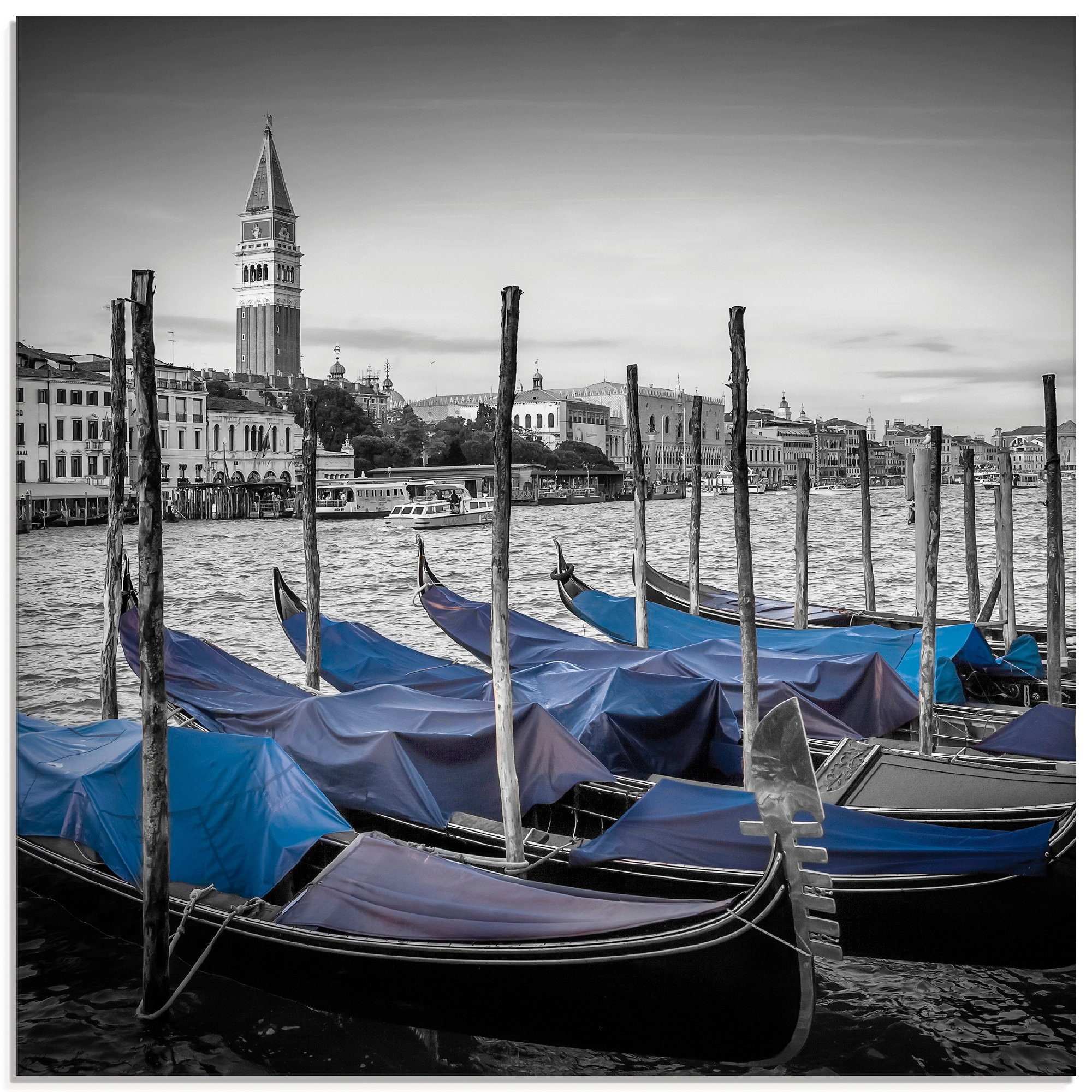 Glasbild »Venedig Canal Grande & Markusturm I«, Boote & Schiffe, (1 St.), in...